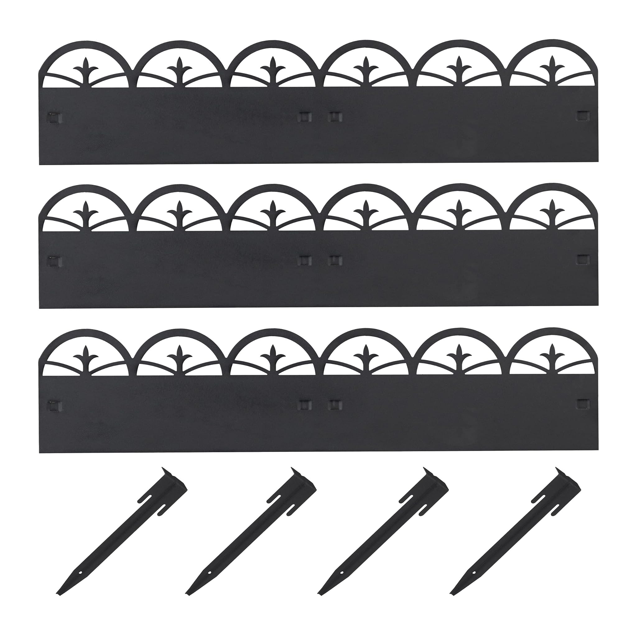 Relaxdays Recinzione da Giardino in Metallo, Nera