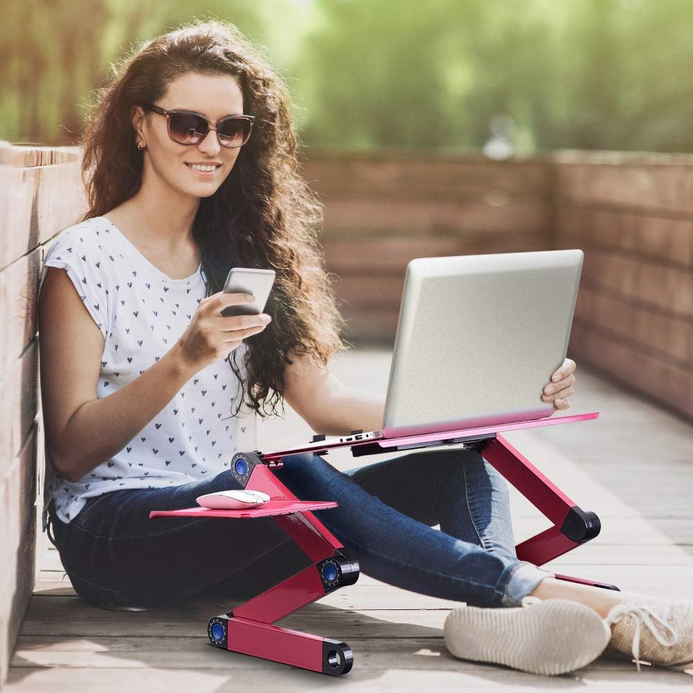 Greensen Supporto Pieghevole Laptop Alluminio, Rosso - immagine 7