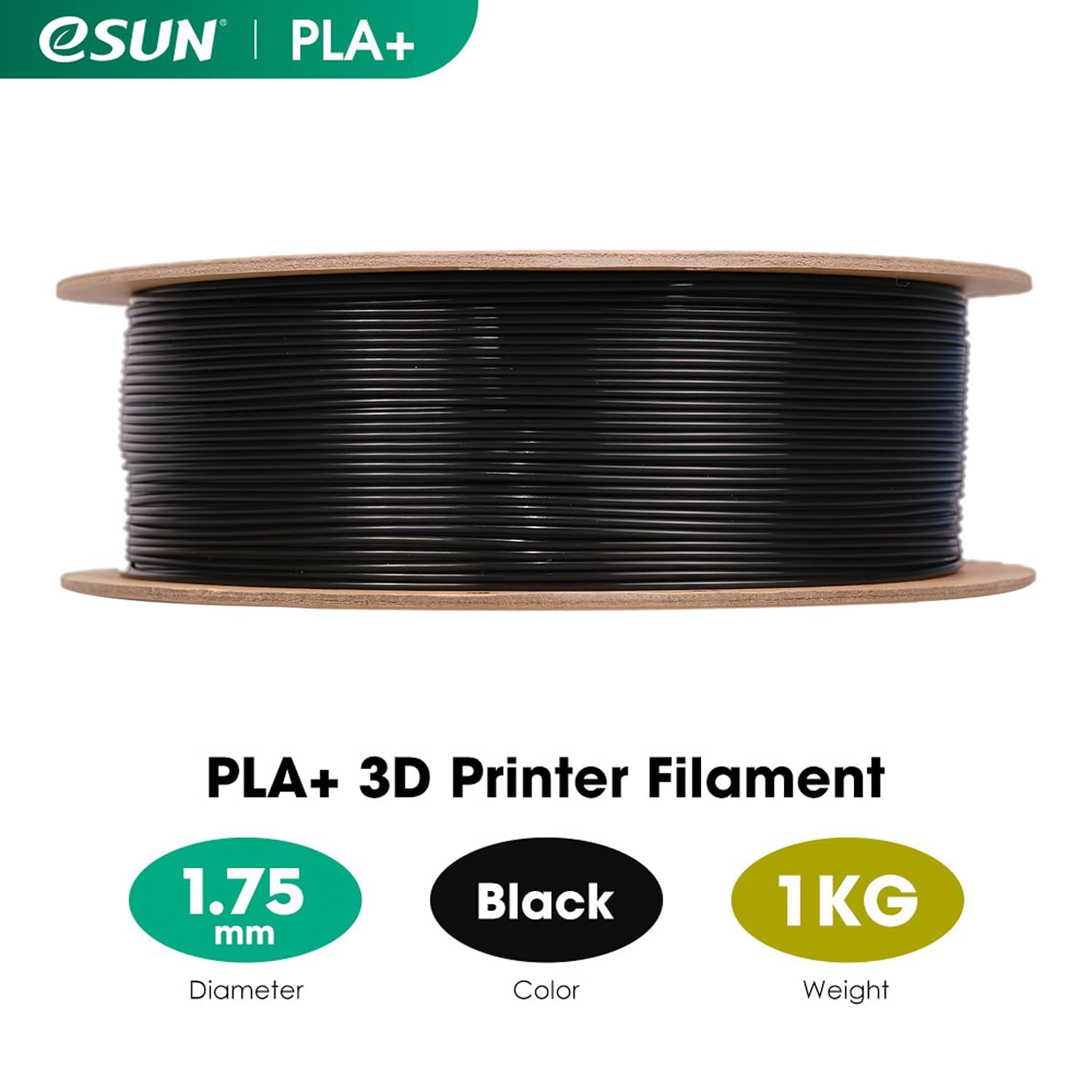 Esun Filamento PLA+ 1.75mm per Stampante 3D, Nero - immagine 2
