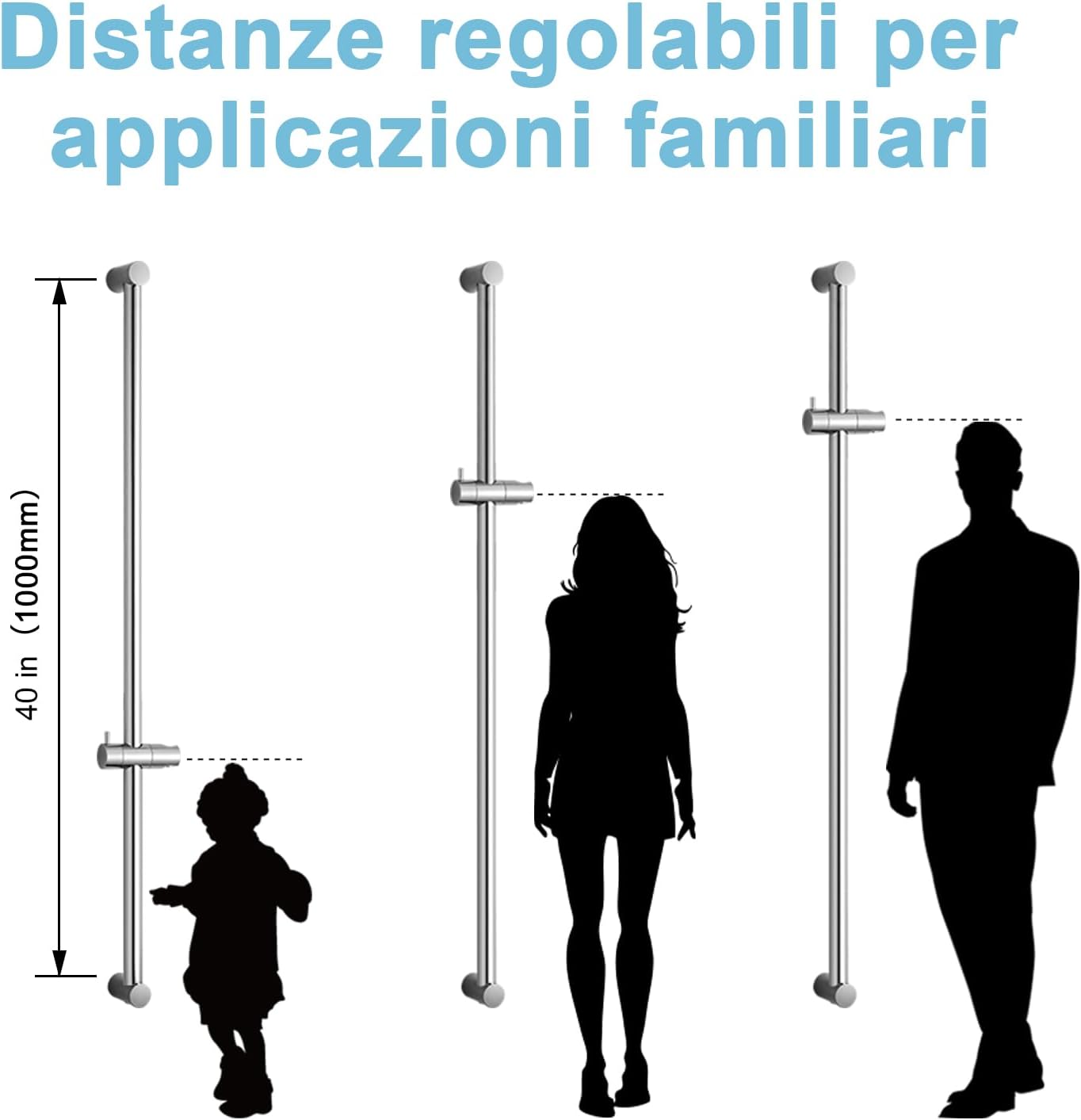 OFFO Saliscendi Doccia 100 cm, Cromo - immagine 2