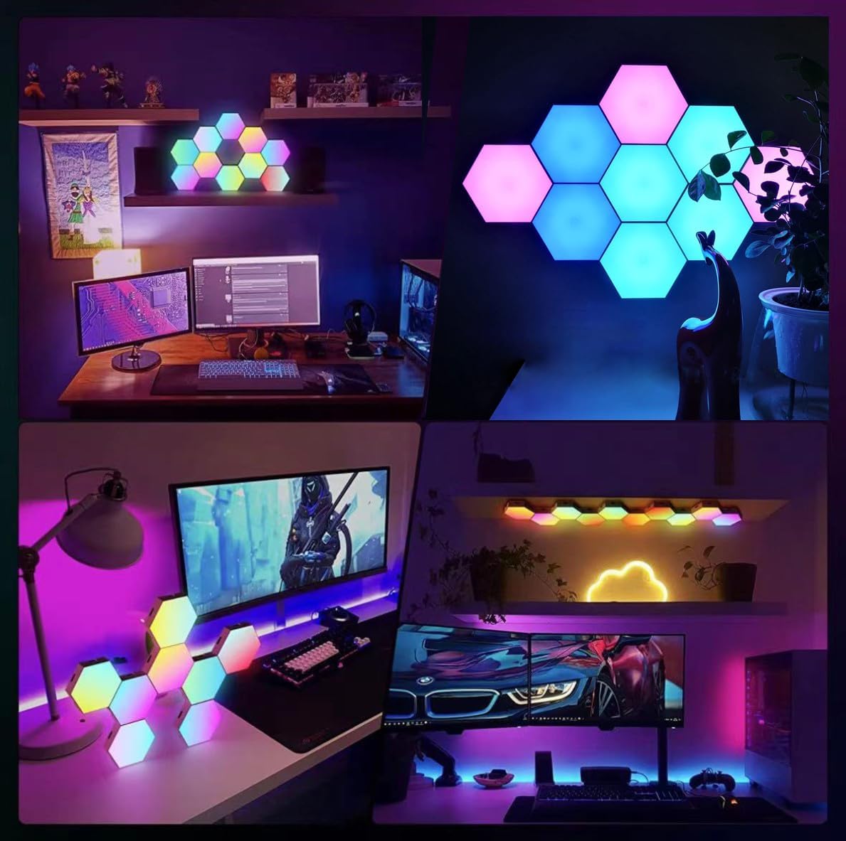 ThreeH Confezione da 8 RGB Hexagon Light - immagine 2