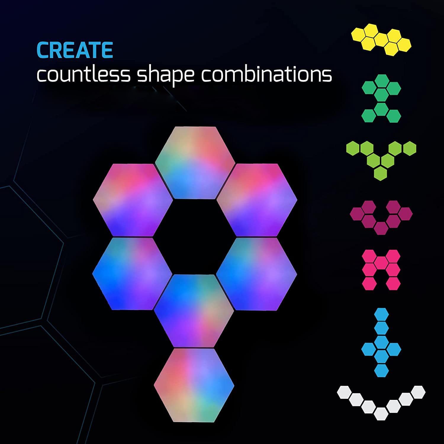 ThreeH Confezione da 8 RGB Hexagon Light - immagine 6