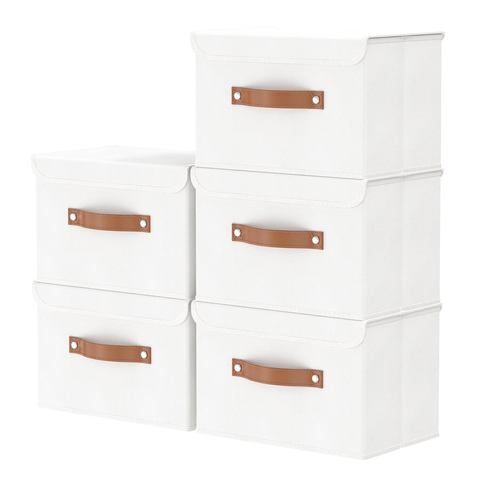 Outbros Scatole Portaoggetti Pieghevoli con Coperchio, 5 Pezzi