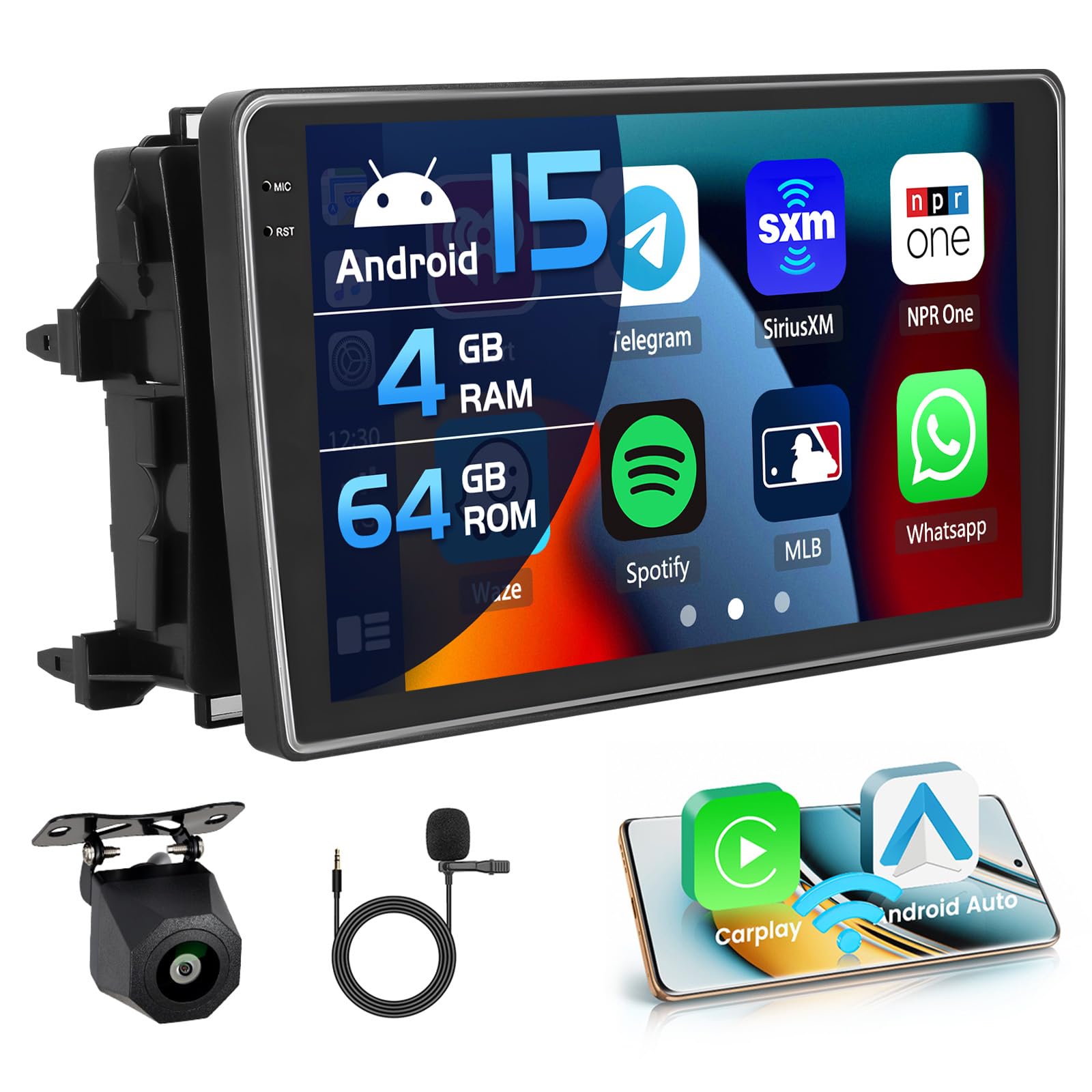 Autoradio Android 15 9'' per Toyota Auris 2013-2015