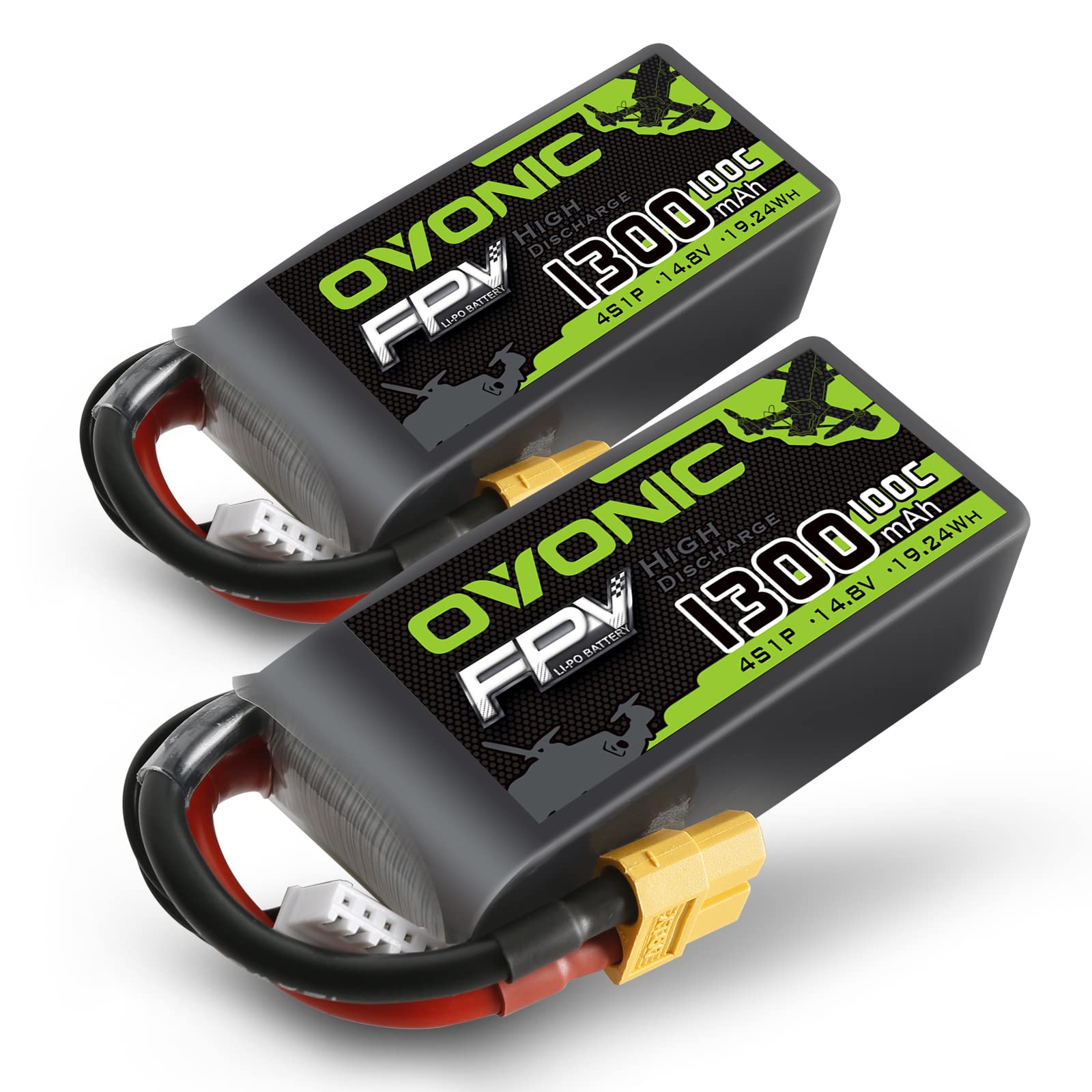 Ovonic Batteria Lipo 4s 14.8V 1300mAh 100C (2 pz)