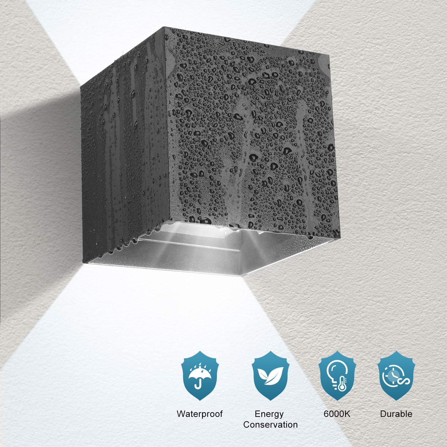 Ledmo - Applique da Parete LED 12W 4 Pezzi, Nera - immagine 4