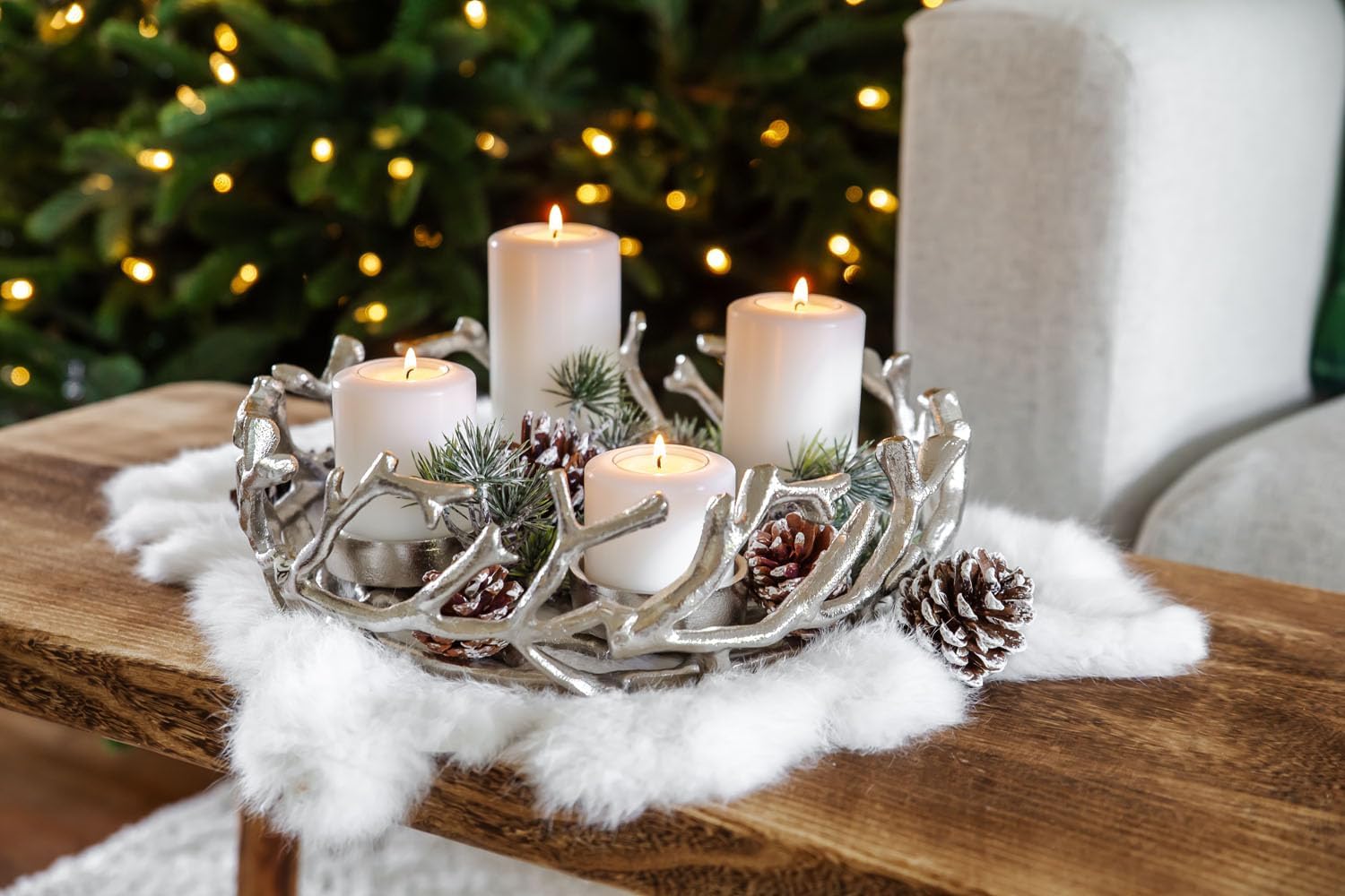 Edzard Set 4 Portacandele Cornelius Pine Ø 6cm - immagine 4