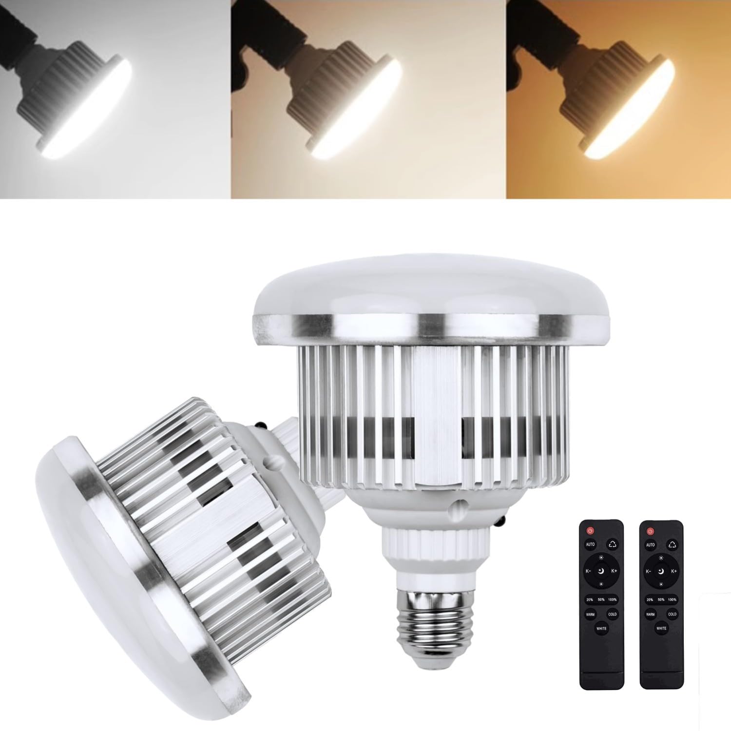 BOLLUMA 2x Lampadina LED Fotografia Bicolore E27 85W