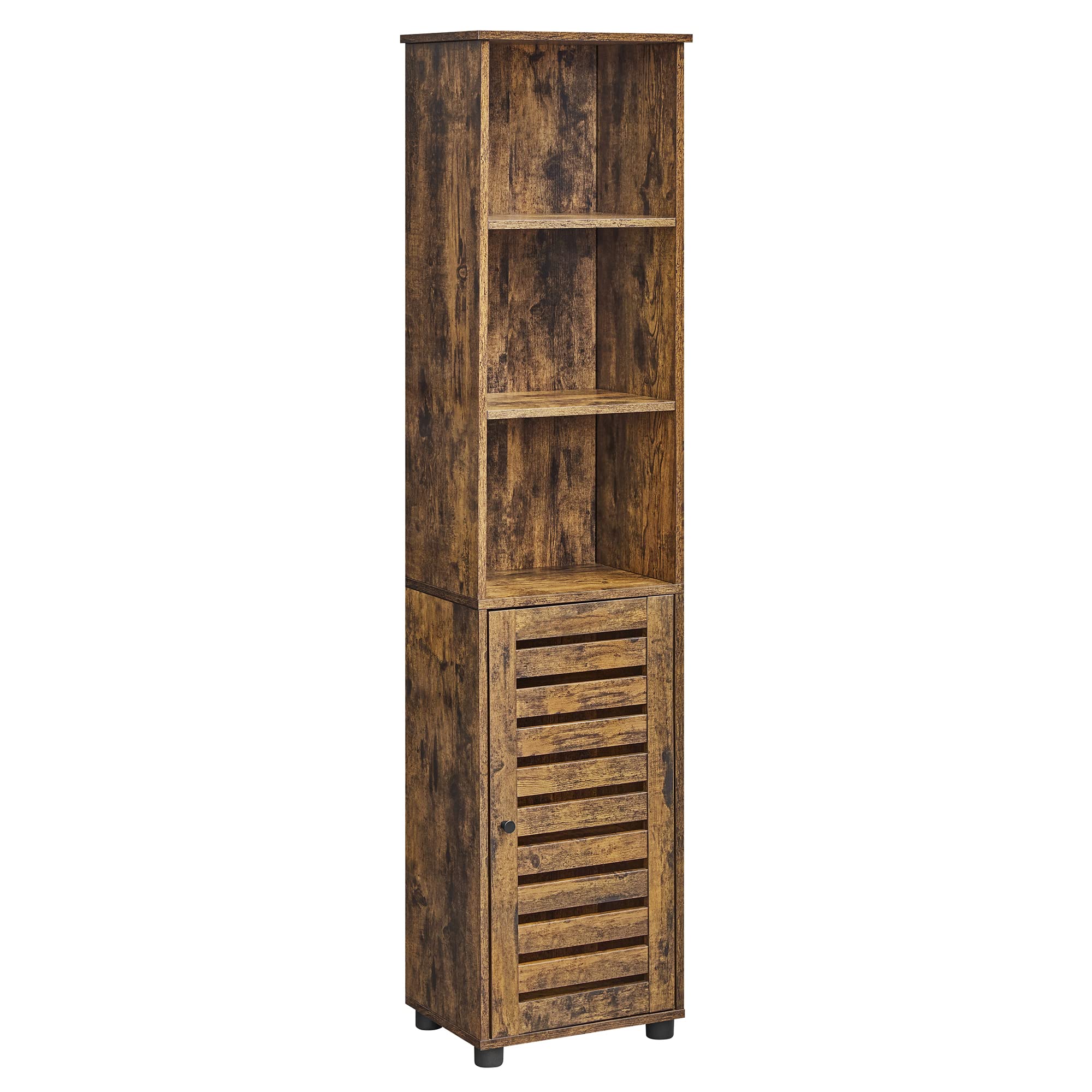 Vasagle Mobile da Bagno Alto con 3 Scomparti Aperti, Marrone