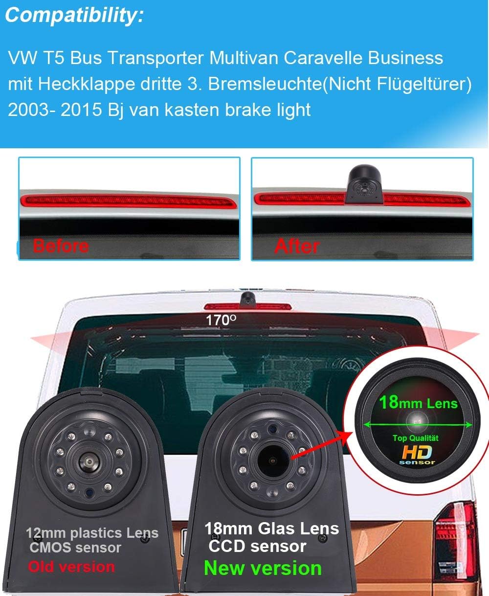 Telecamera Retromarcia per VW T5 (con cover nera) - immagine 2