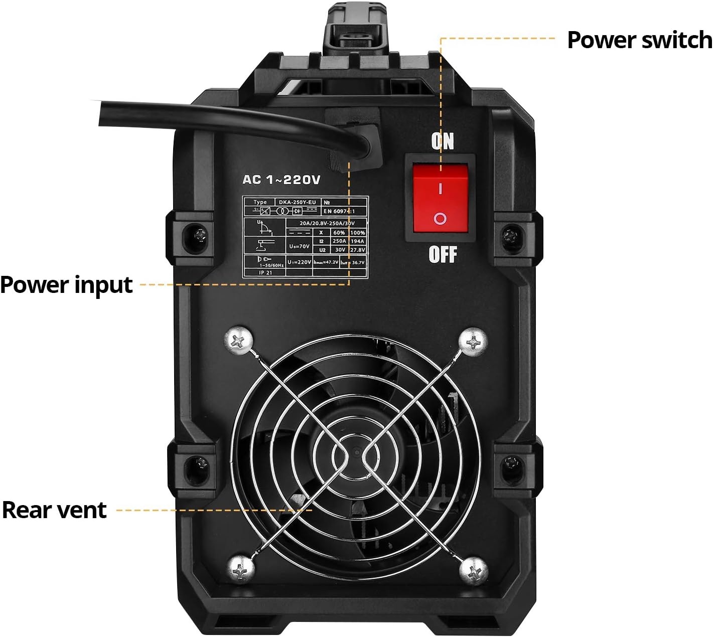DEKO Saldatrice Inverter Elettrodo MMA 220V 250A - immagine 3