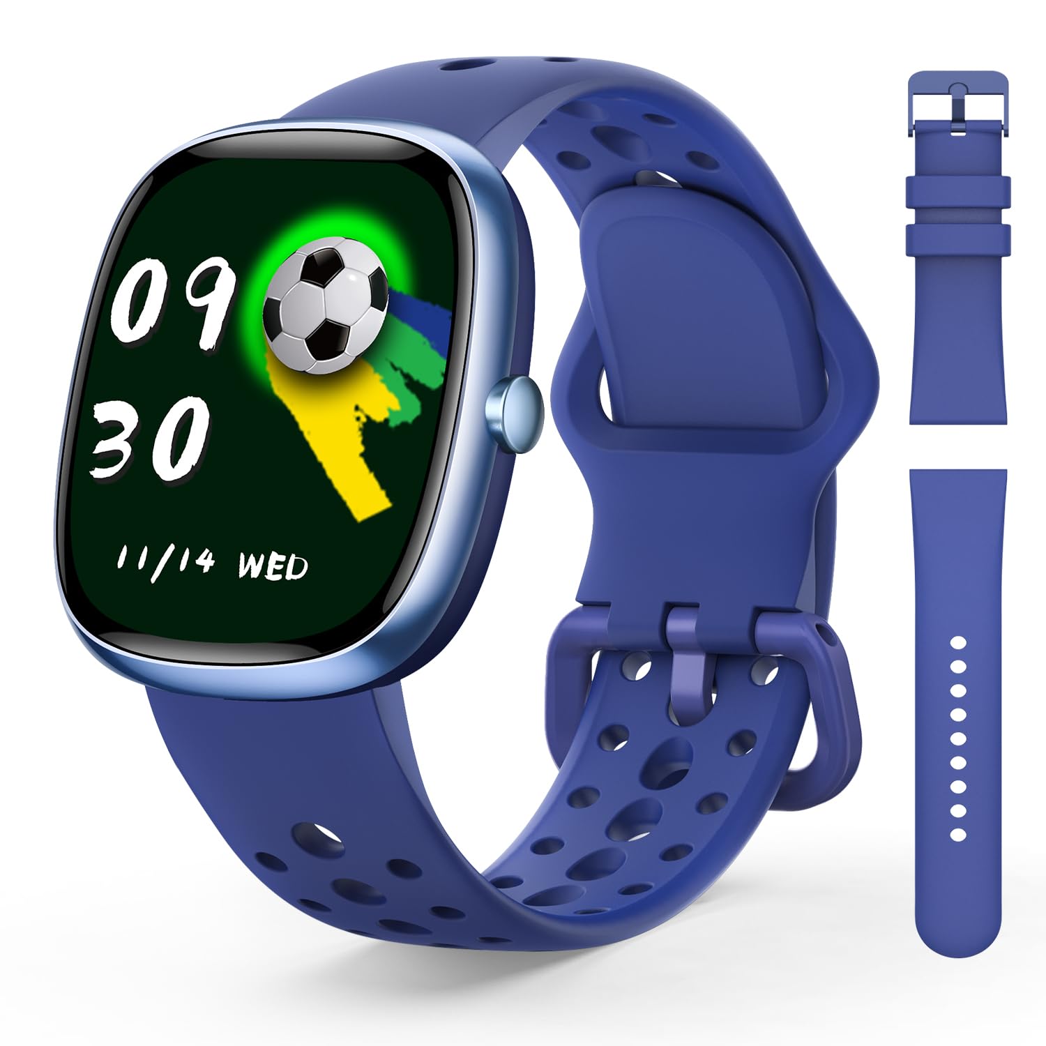 Fitness Tracker Smartwatch Bambini, Orologio Smartwatch Bambino con 100+ Modalità Sportive, Contapassi, Frequenza Cardiaca, Monitor del Sonno, Impermeabile IP68, Regalo per Ado 5-16, Blu