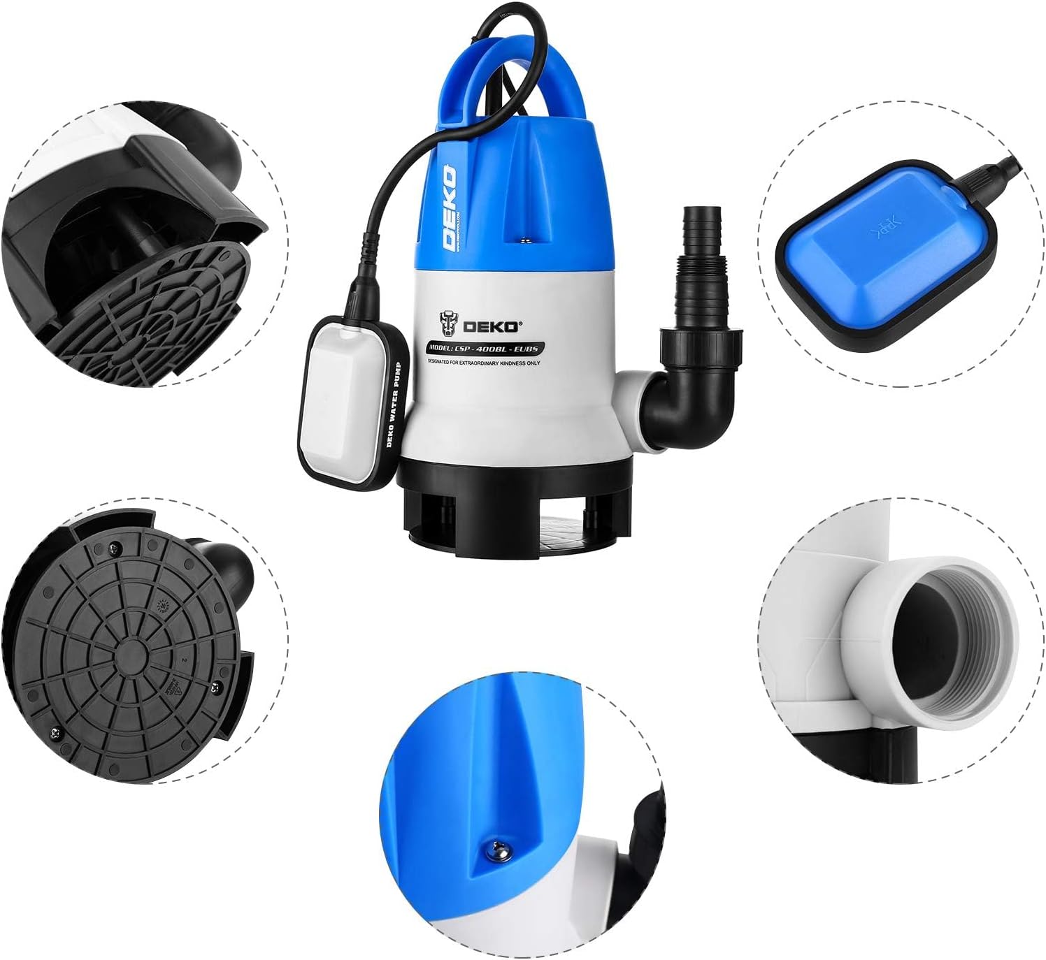 Deko Pompa Sommergibile Portatile 400W 8000L/H - immagine 4