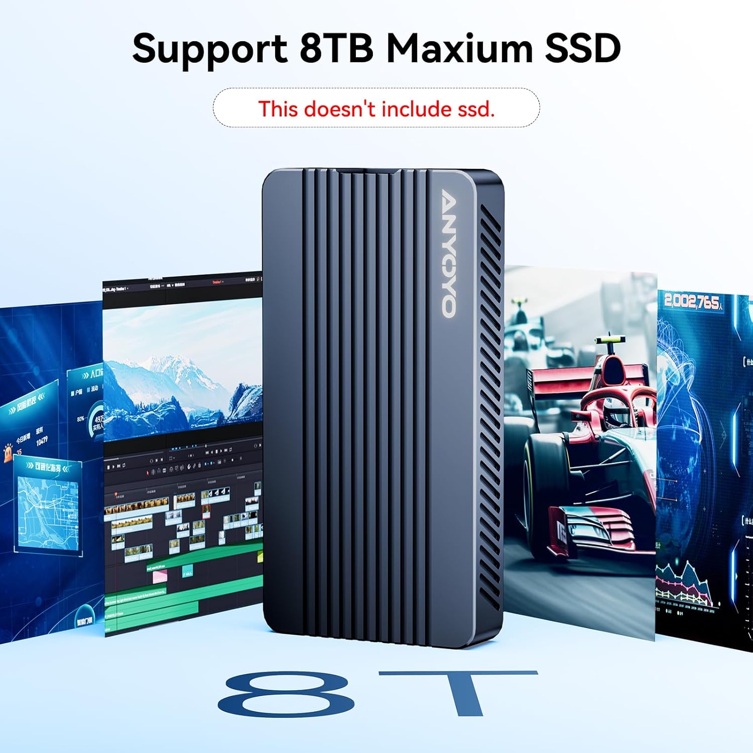 Anyoyo Enclosure SSD M.2 NVMe 40 Gbps USB 4 - immagine 5