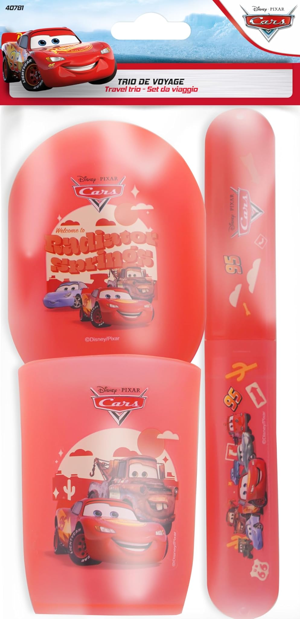Disney Pixar Cars - Kit Bagno Viaggio Bambini