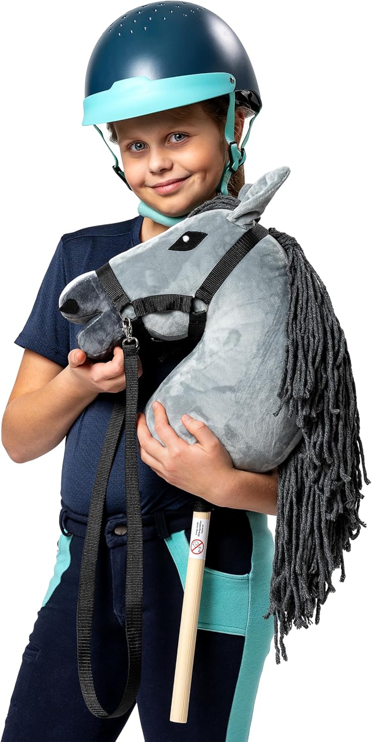 SKIPPI Set Hobby Horse Grigio con Cavezza Azzurra - immagine 2