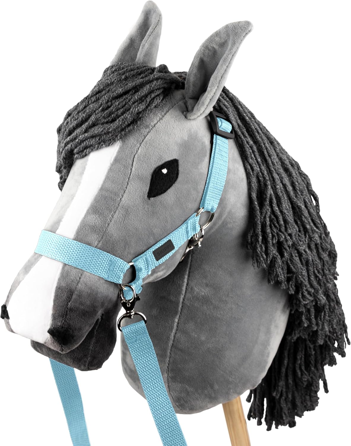 SKIPPI Set Hobby Horse Grigio con Cavezza Azzurra - immagine 3