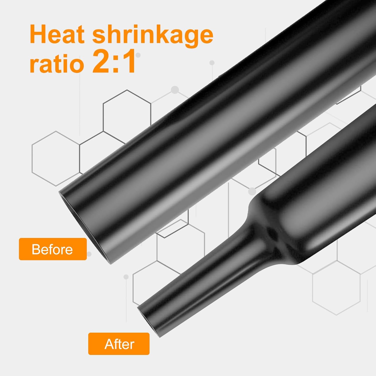 Romon 650 Pezzi Guaina Termorestringente Nera - immagine 2