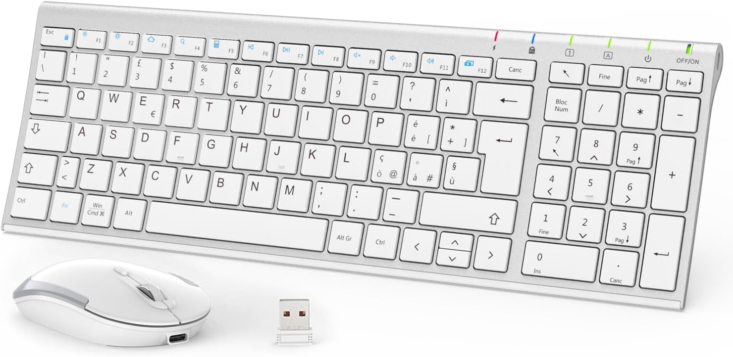 Iclever Tastiera e Mouse Wireless 2.4G Ricaricabile - immagine 1