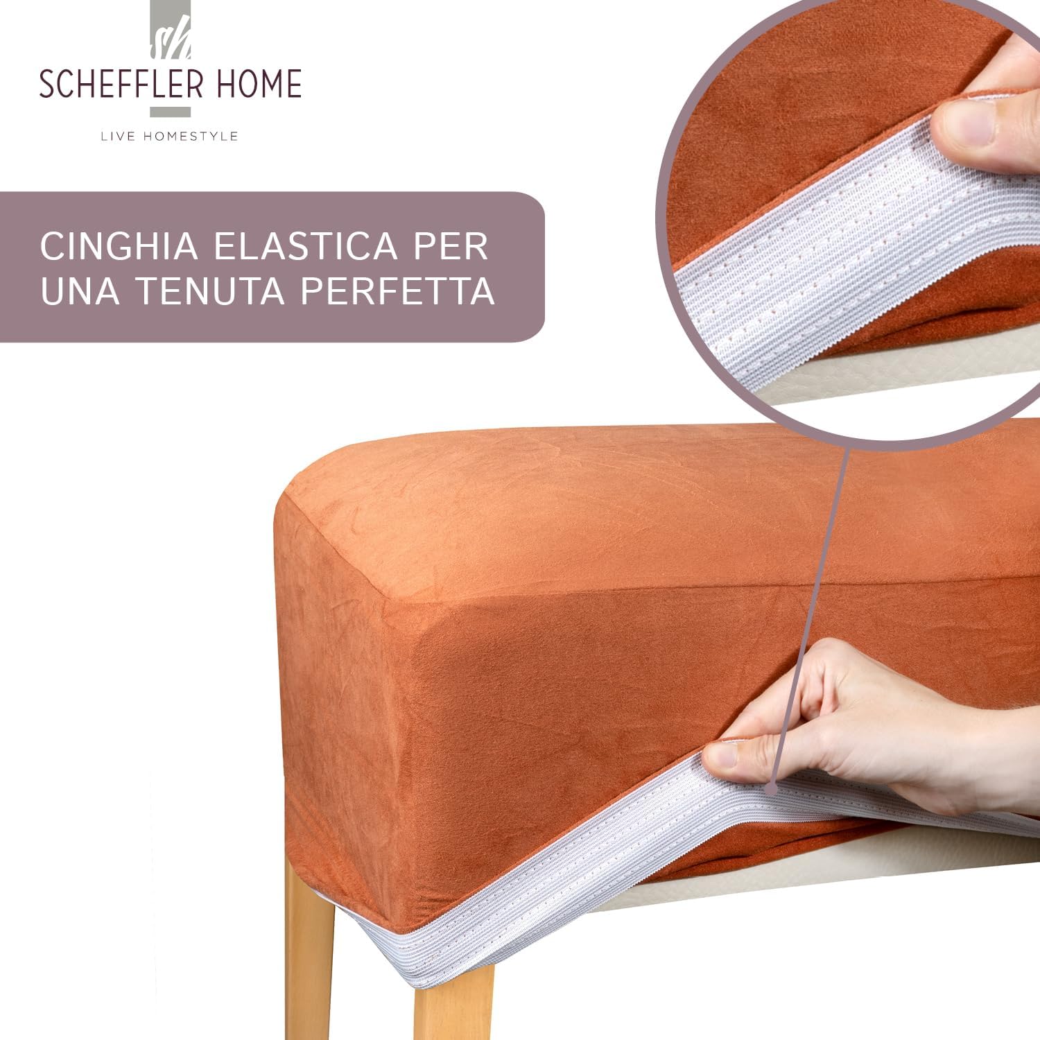 SCHEFFLER-HOME Coprisedie Leon Set 6, Grigio - immagine 3