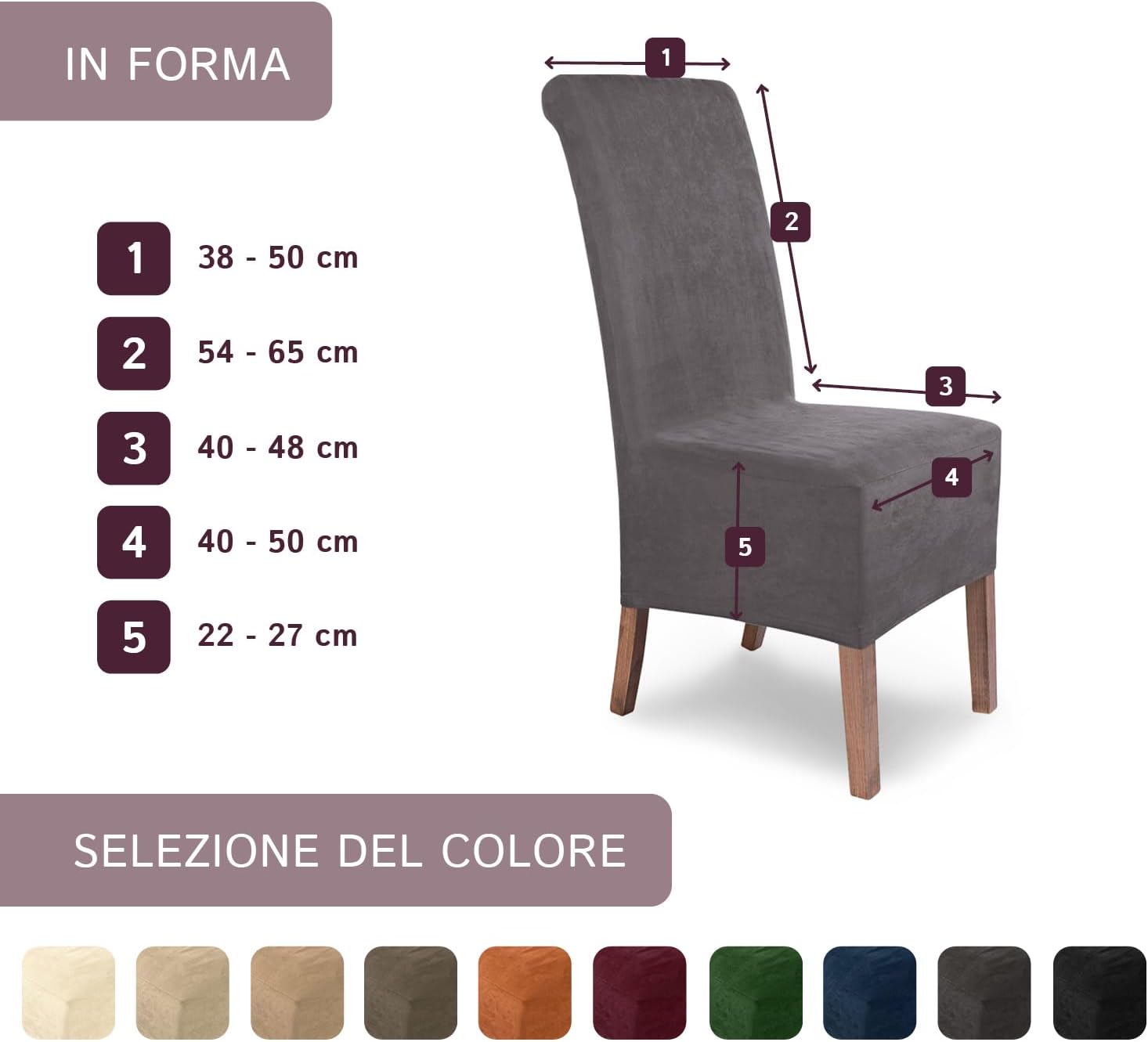 SCHEFFLER-HOME Coprisedie Leon Set 6, Grigio - immagine 4