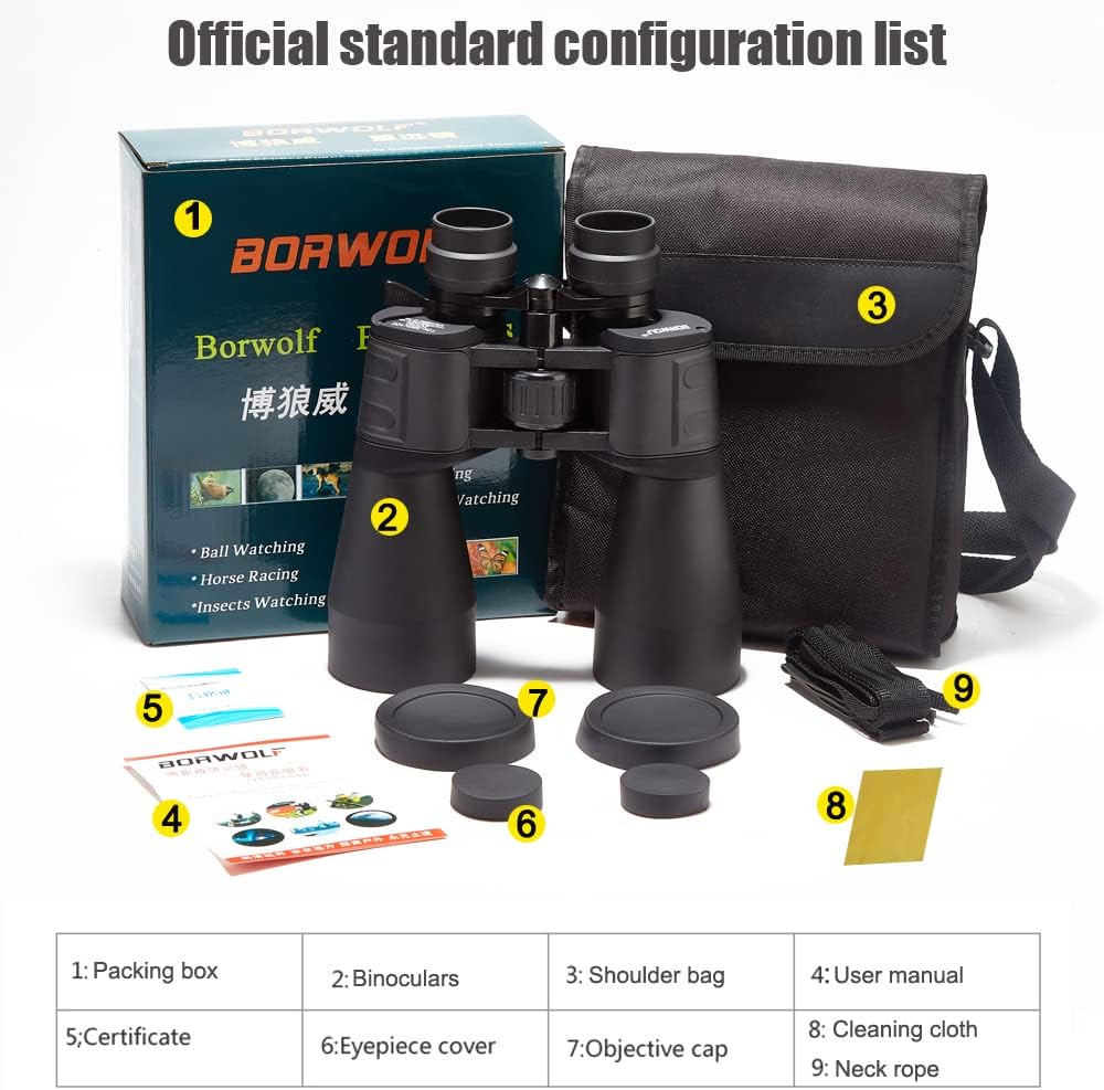 Borwolf Binocolo Professionale HD 10-30X - immagine 6
