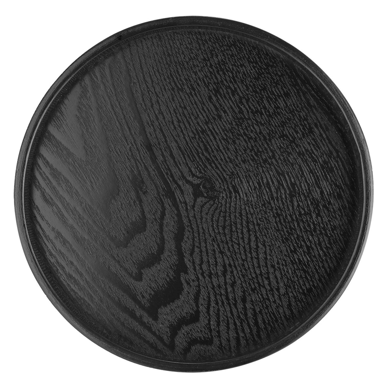 Vassoio da tè rotondo in legno massello Vassoi da portata per caffè Spuntino Pasti Cucina domestica Ristorante(21cm)