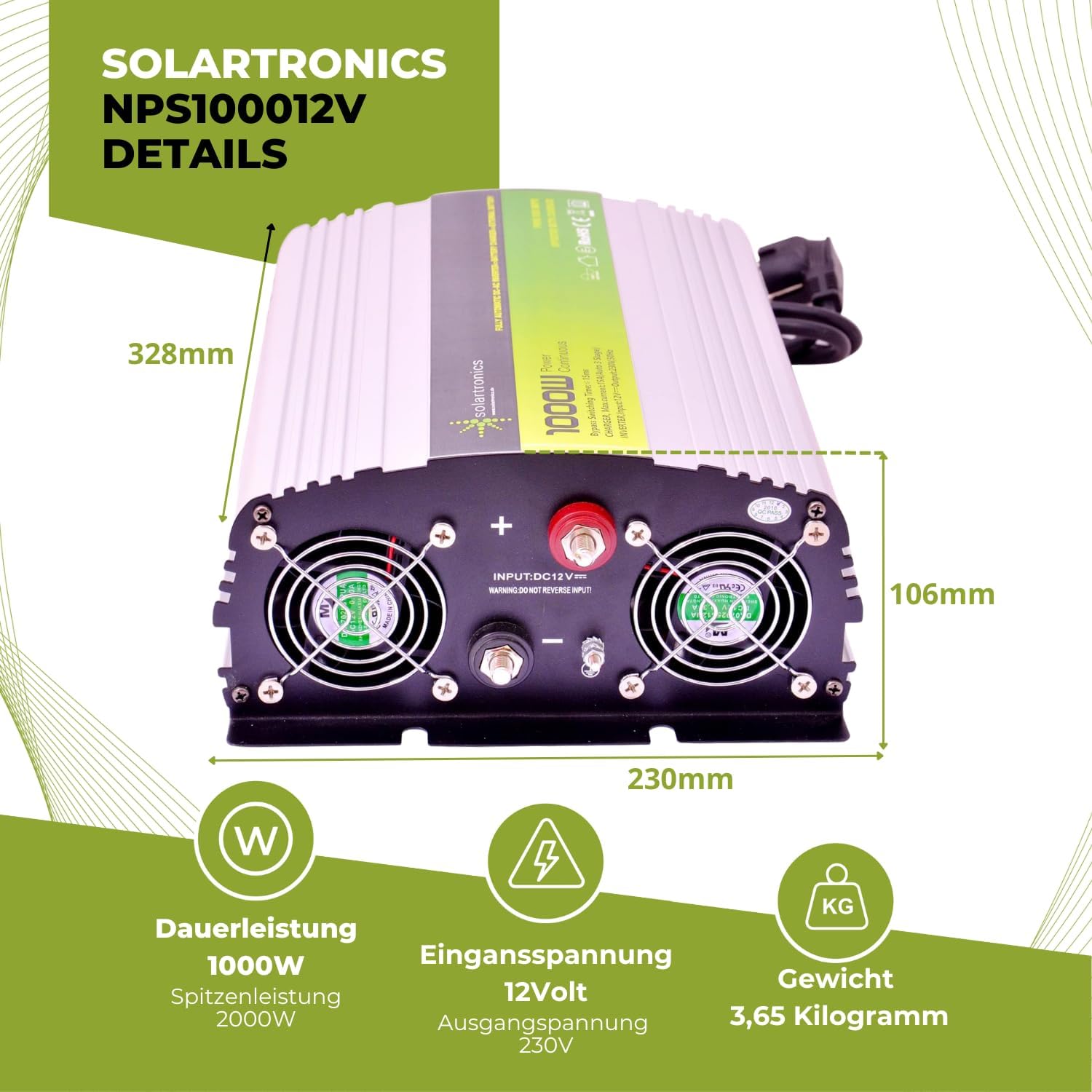 Solartronics Trasformatore USV 12V NPS 1000/2000W - immagine 7
