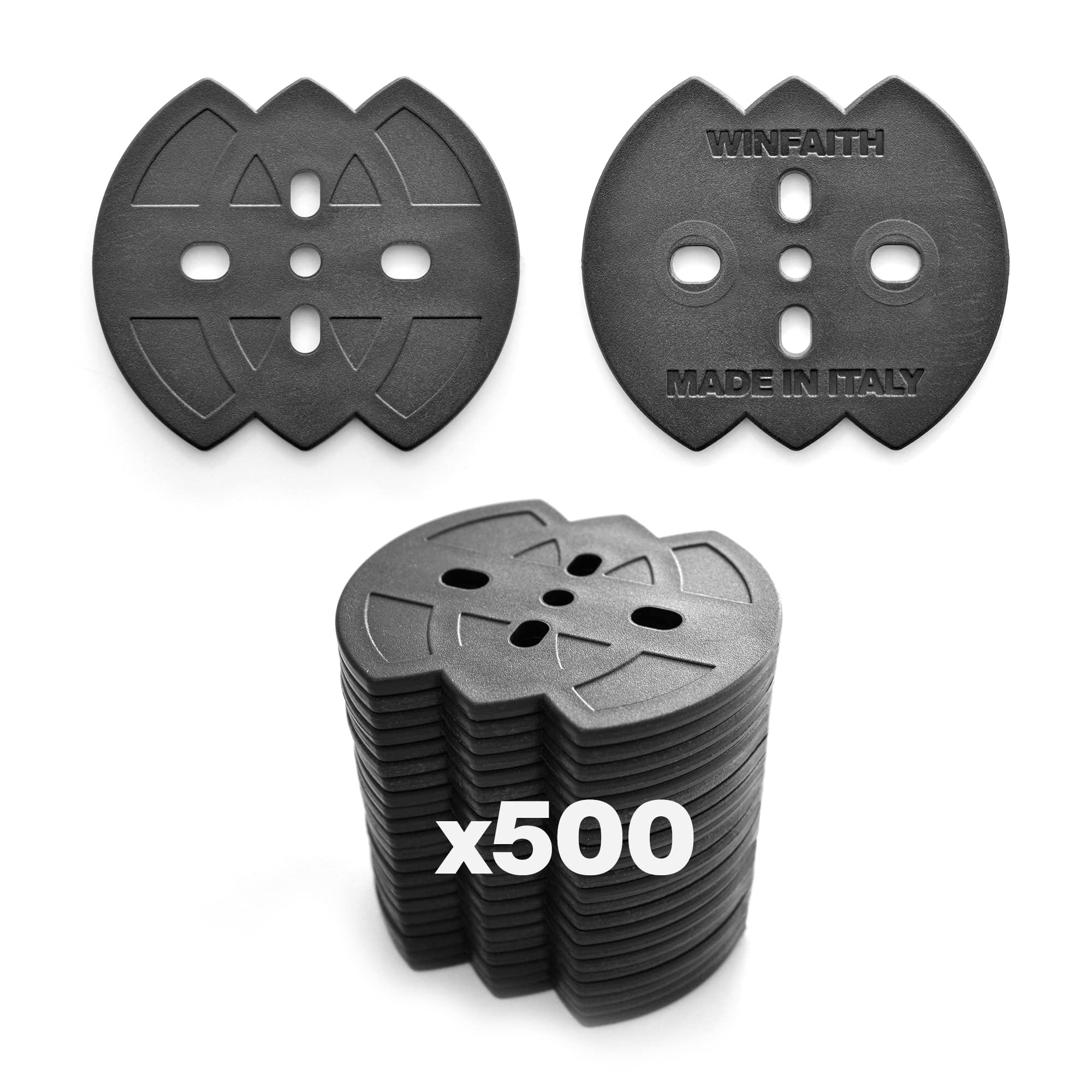 Winfaith Rondelle Nere in Plastica per Fissaggio Picchetti per Telo Pacciamatura