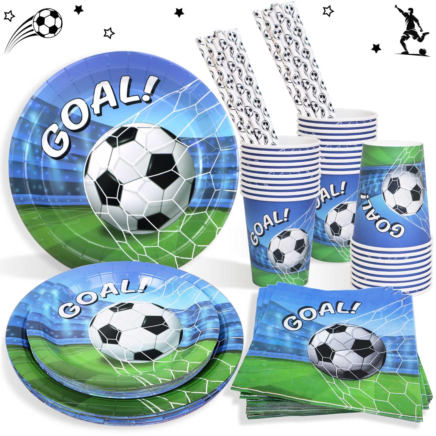 Heboland Set Decorazioni Festa Calcio per 25 Ospiti