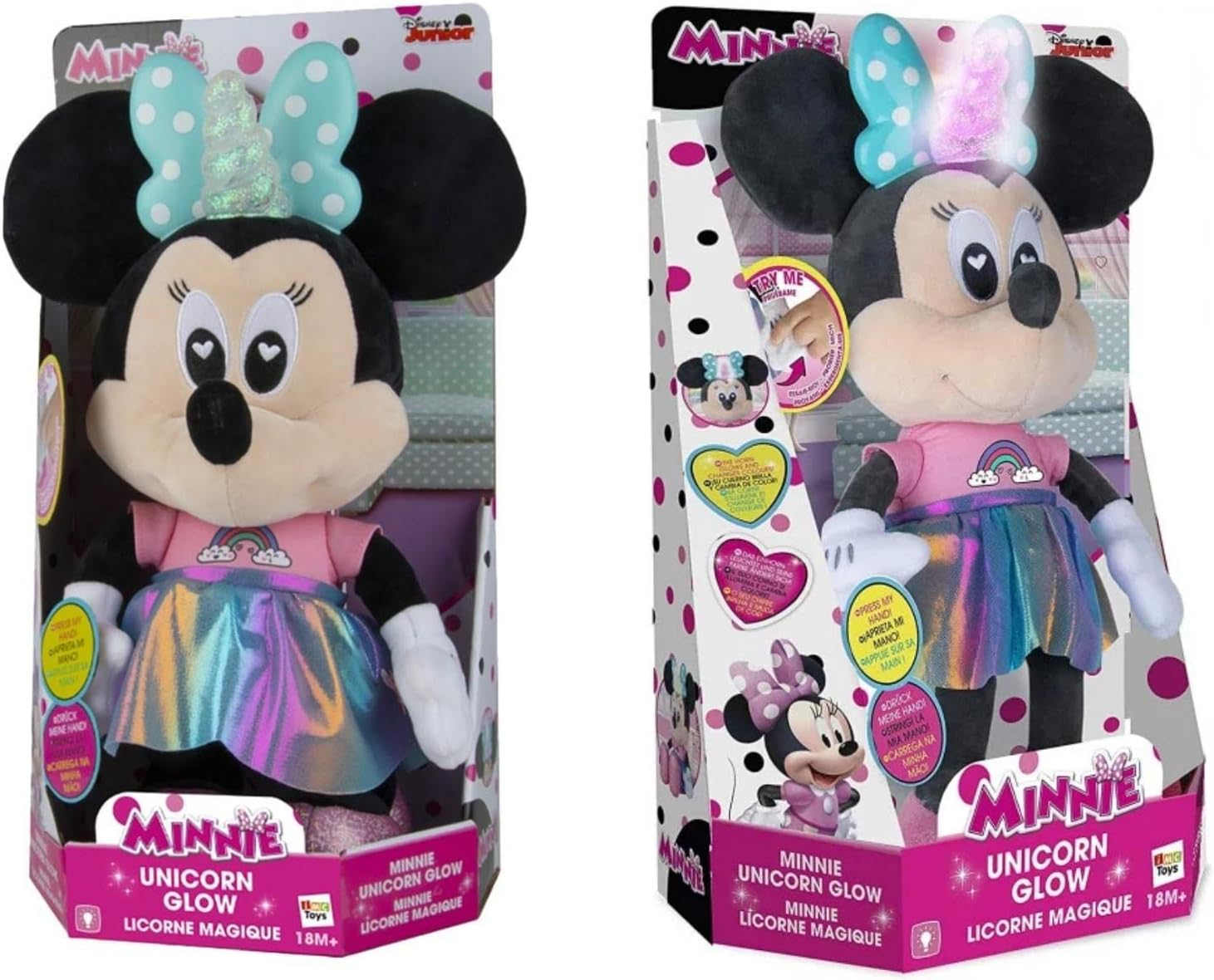 Minnie IMC Toys Peluche 40 cm Unicorno Magico 186057-Disney, 186057 - immagine 5