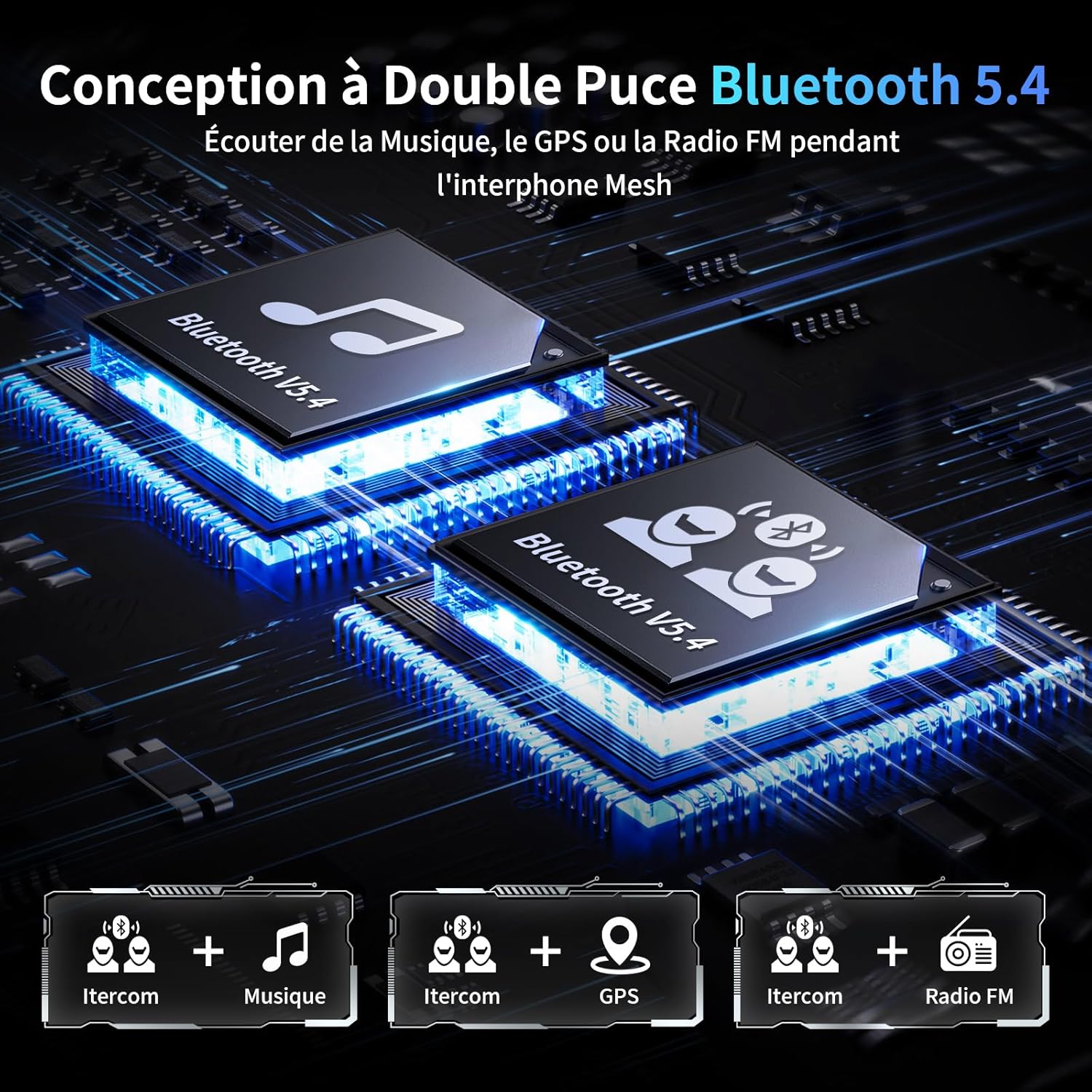 Fodsports FX7 Mesh Bluetooth Intercom Moto(2 unità) - immagine 4