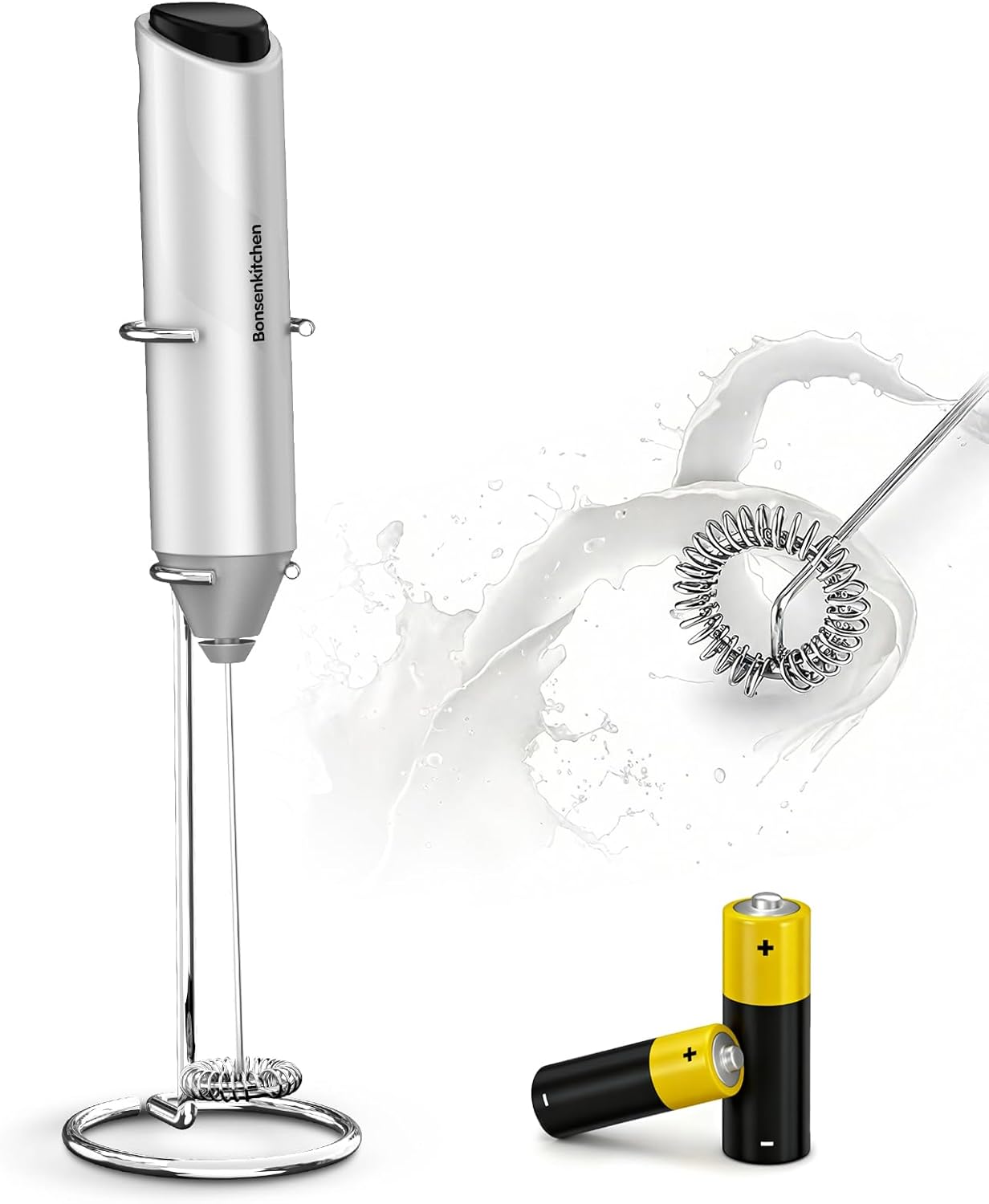 Bonsenkitchen Montalatte Elettrico con Supporto - immagine 1