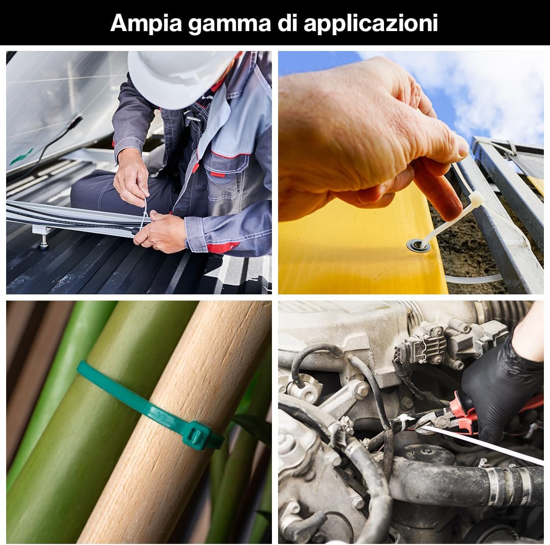 Erko Fascette Plastica Nere 150x2,5mm (100 pezzi) - immagine 6