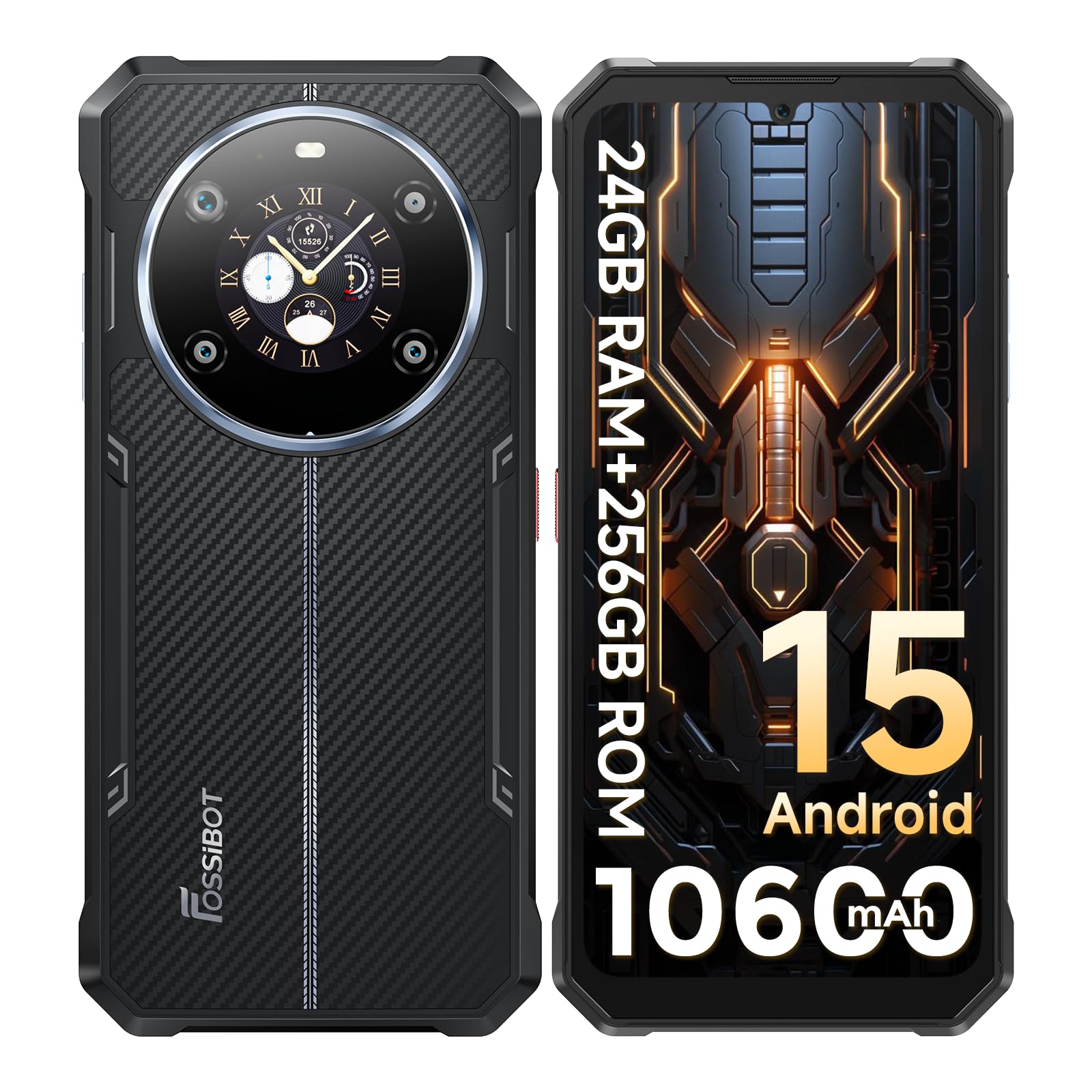 Fossibot F109S Telefono Android 15 (2025) Doppio Schermo