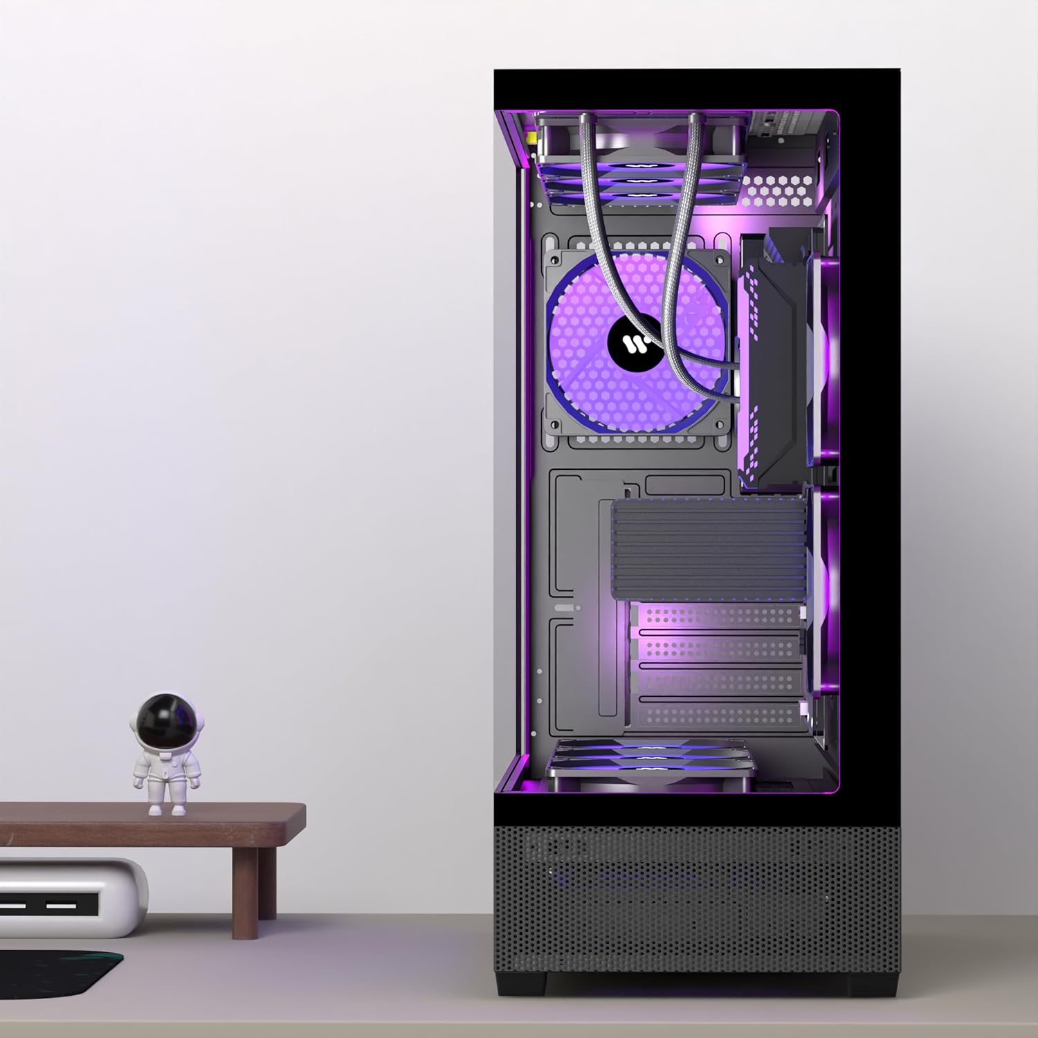 Ansaite Case PC ATX Mid Tower Pure White - immagine 6