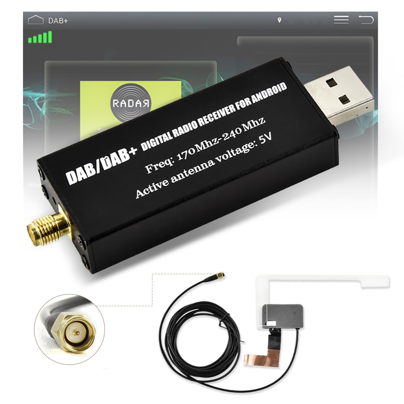Adattatore DAB/DAB+ USB per Autoradio Android