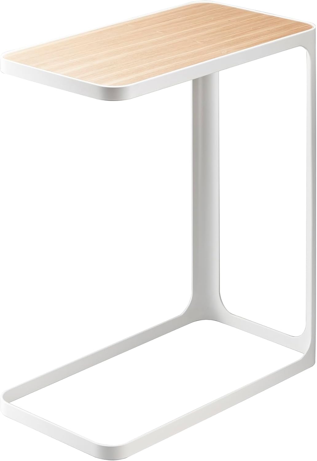 Yamazaki 7202 FRAME Side Table, white, Steel/Wood, 24 x 45 x 52 cm