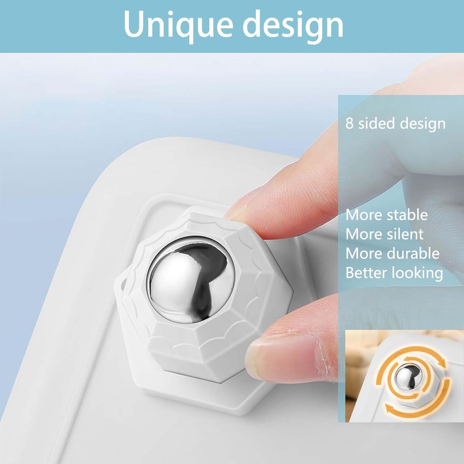 Svock 4 Pezzi Ruote Girevoli Autoadesive per Mobili - immagine 2