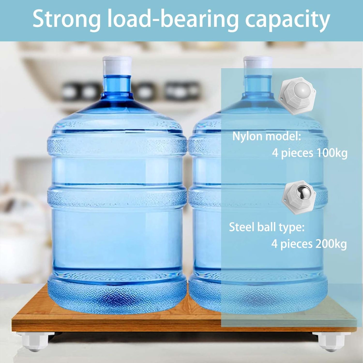 Svock 4 Pezzi Ruote Girevoli Autoadesive per Mobili - immagine 3