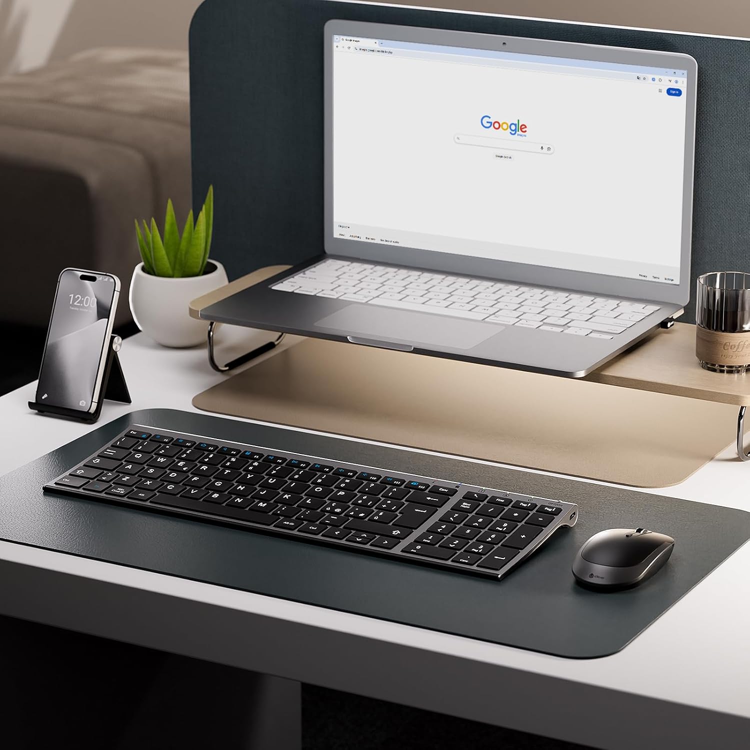 Iclever Tastiera e Mouse Wireless 2.4G, Grigio e Nero - immagine 8