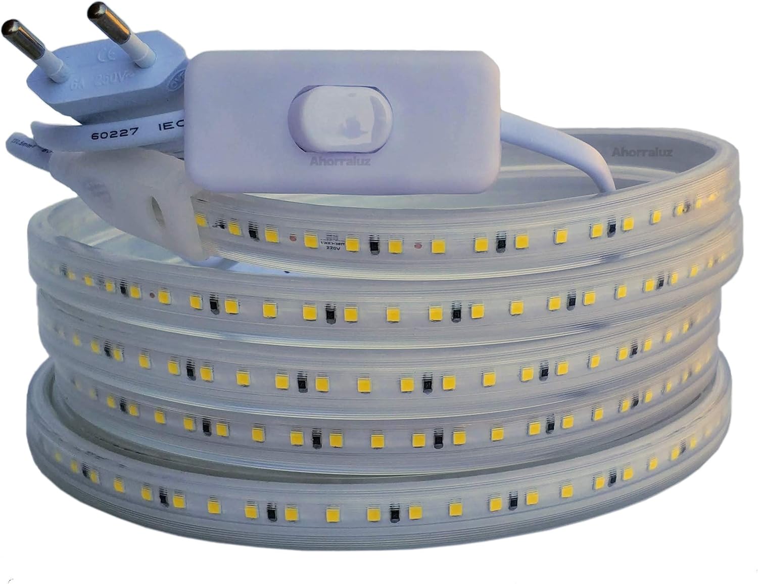 Ahorraluz Striscia LED 220V 120 LED/m IP67, Bianco Neutro - immagine 2