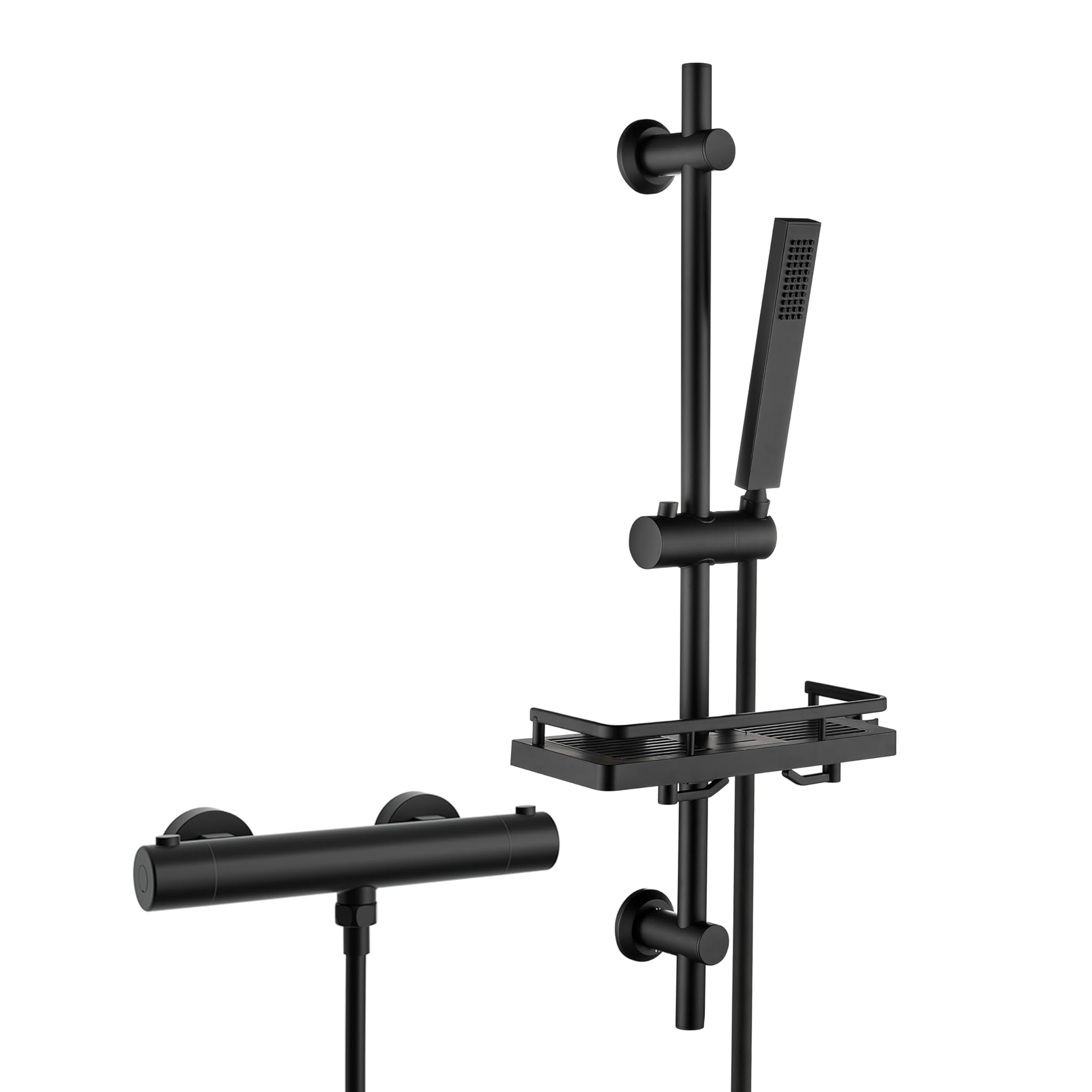 Joho Colonna Doccia Termostatica Nera con Mensola