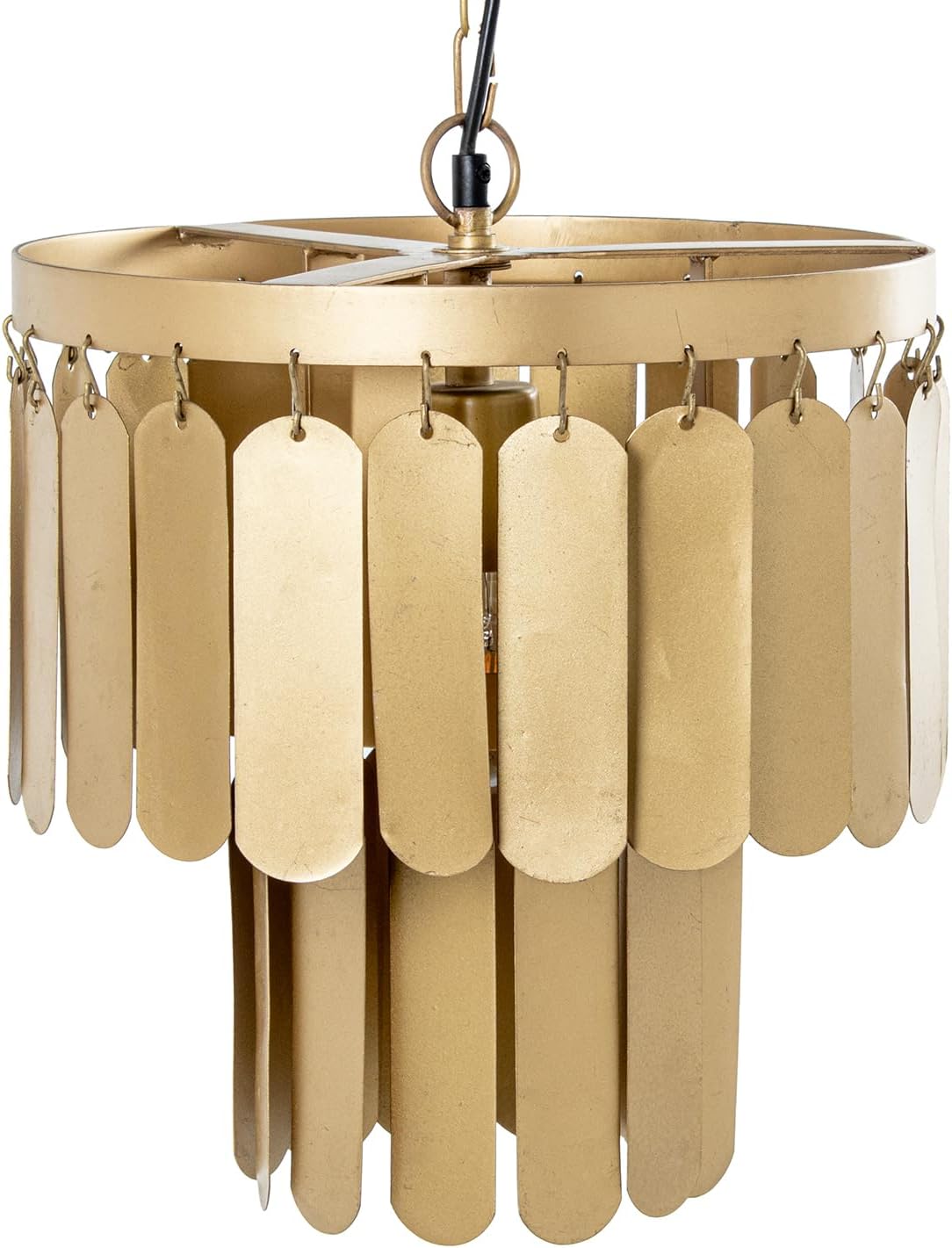 LÁMPARA TECHO LÁMINAS DE HIERRO DORADO, 1XE27 - immagine 1