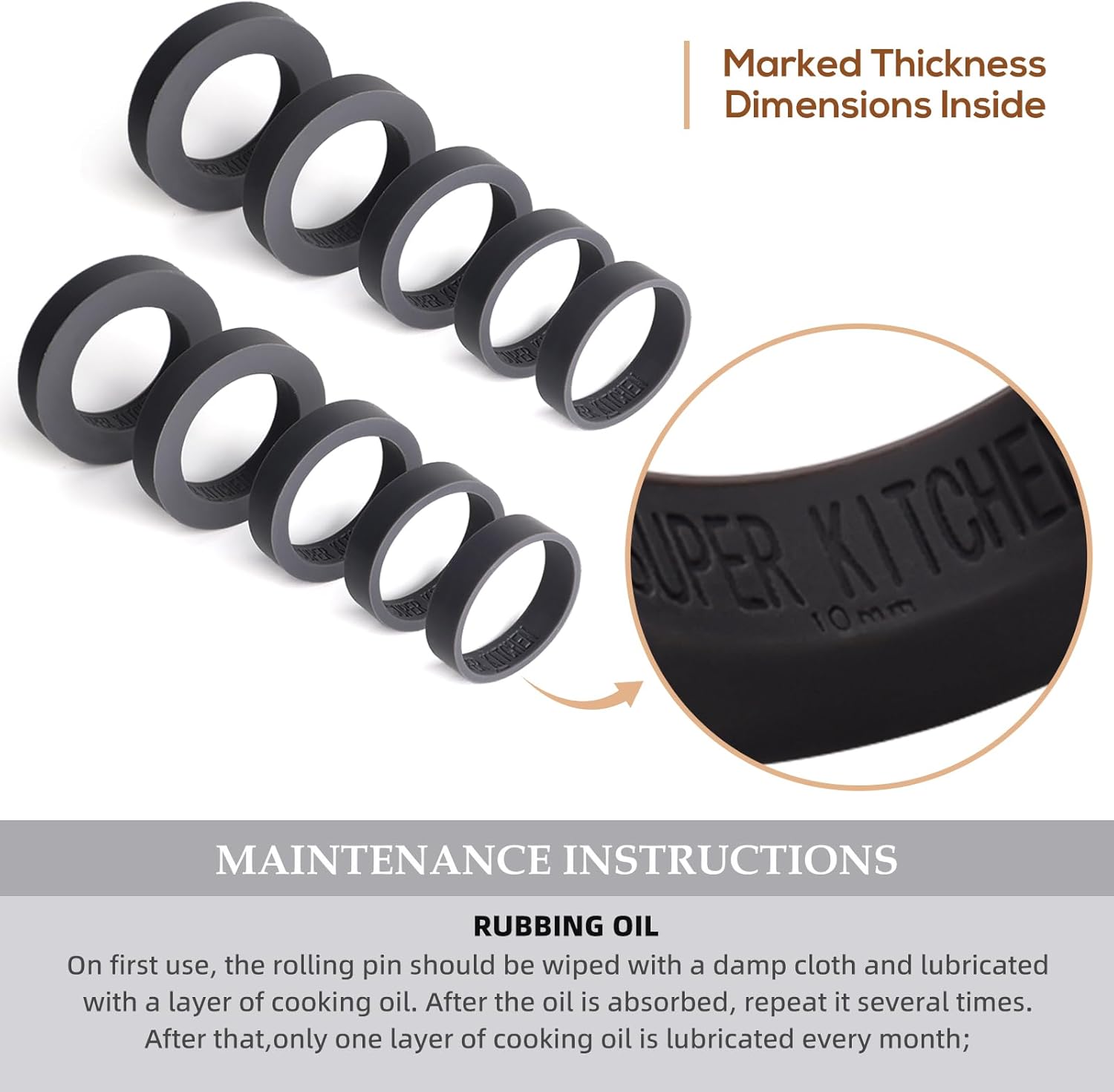 Super Kitchen Mattarello in Legno di Faggio 45cm - immagine 5