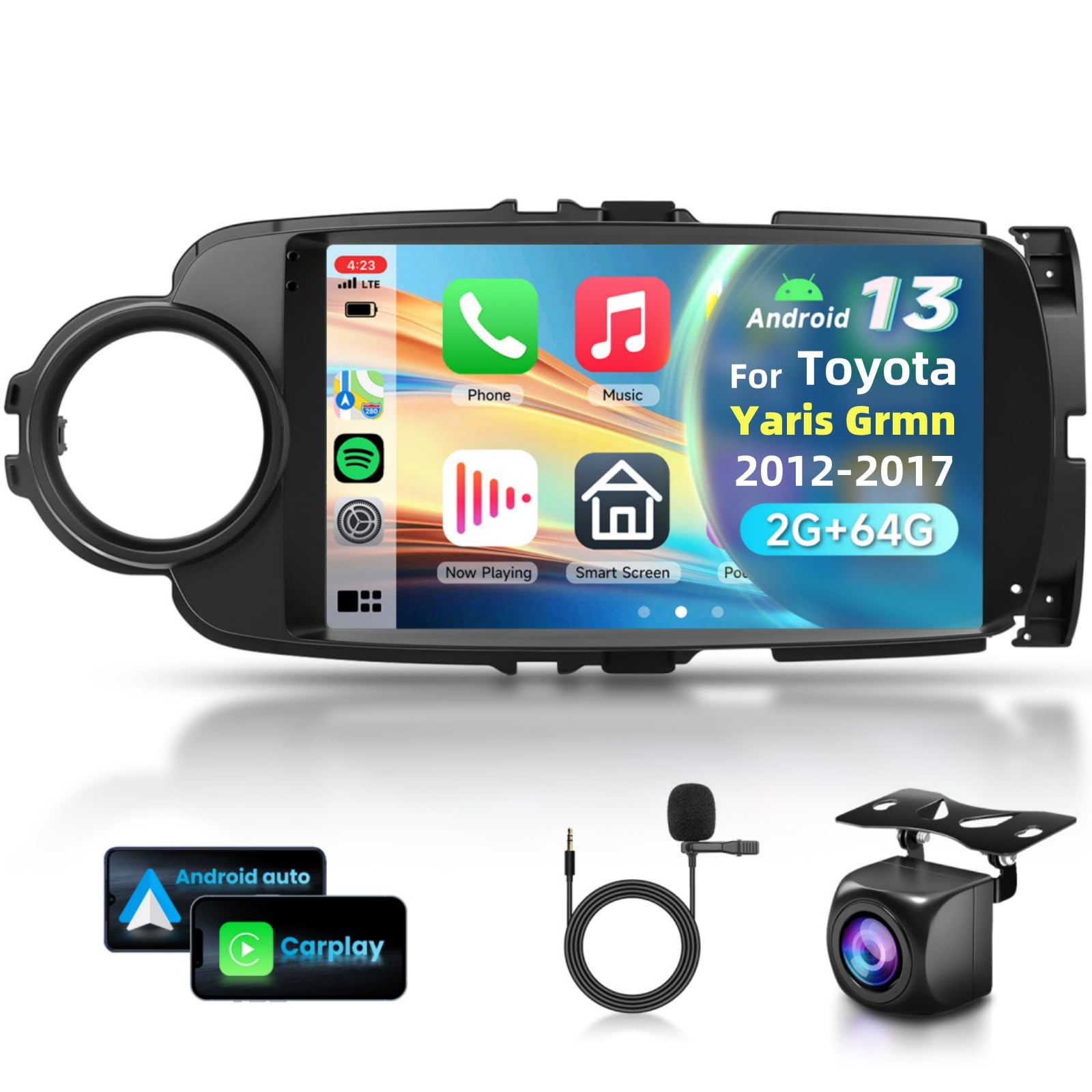 Autoradio 9" per Fiat Toyota Yaris 2012-2017 con Carplay