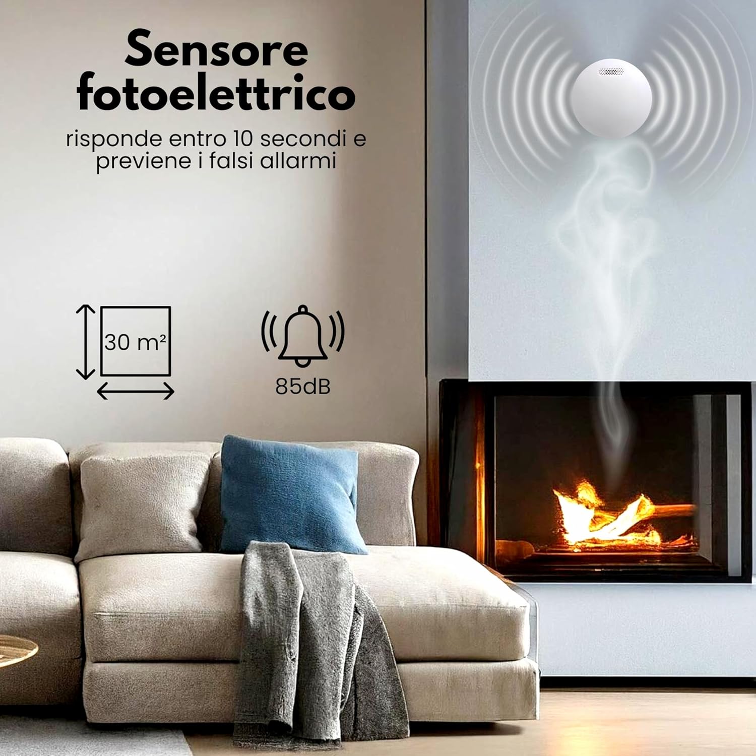 Aroha Smart Connect Rilevatore di Fumo WiFi - 5 pezzi - immagine 5