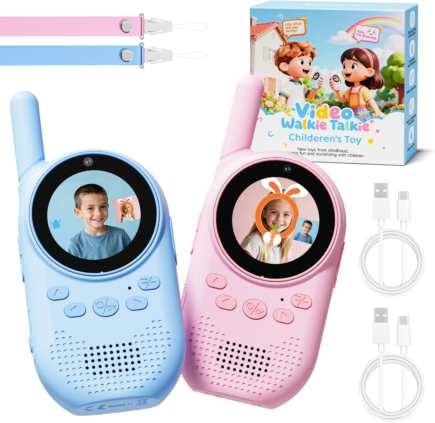 Video Walkie Talkie Bambini Ricaricabili con Telecamera HD - immagine 1