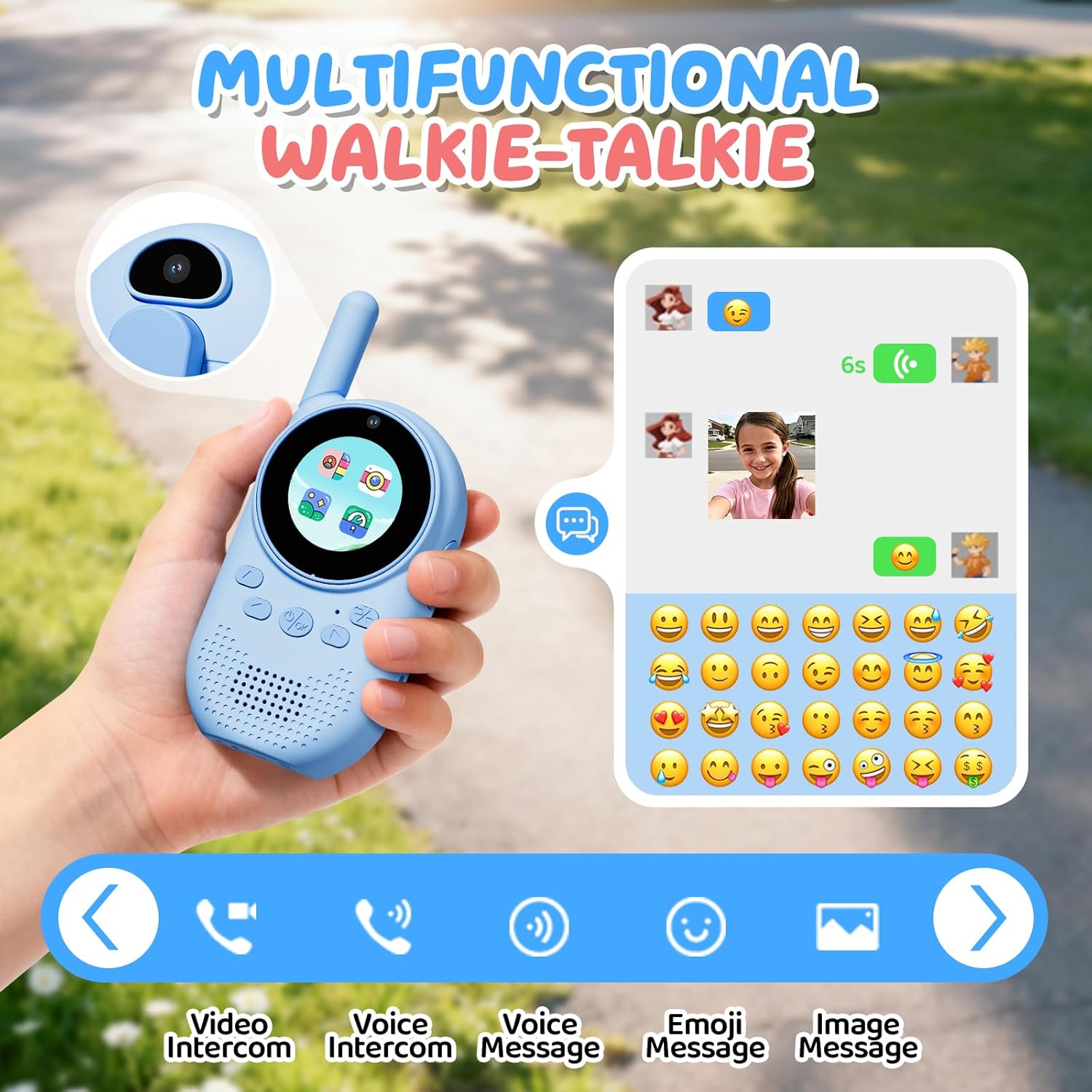 Video Walkie Talkie Bambini Ricaricabili con Telecamera HD - immagine 4