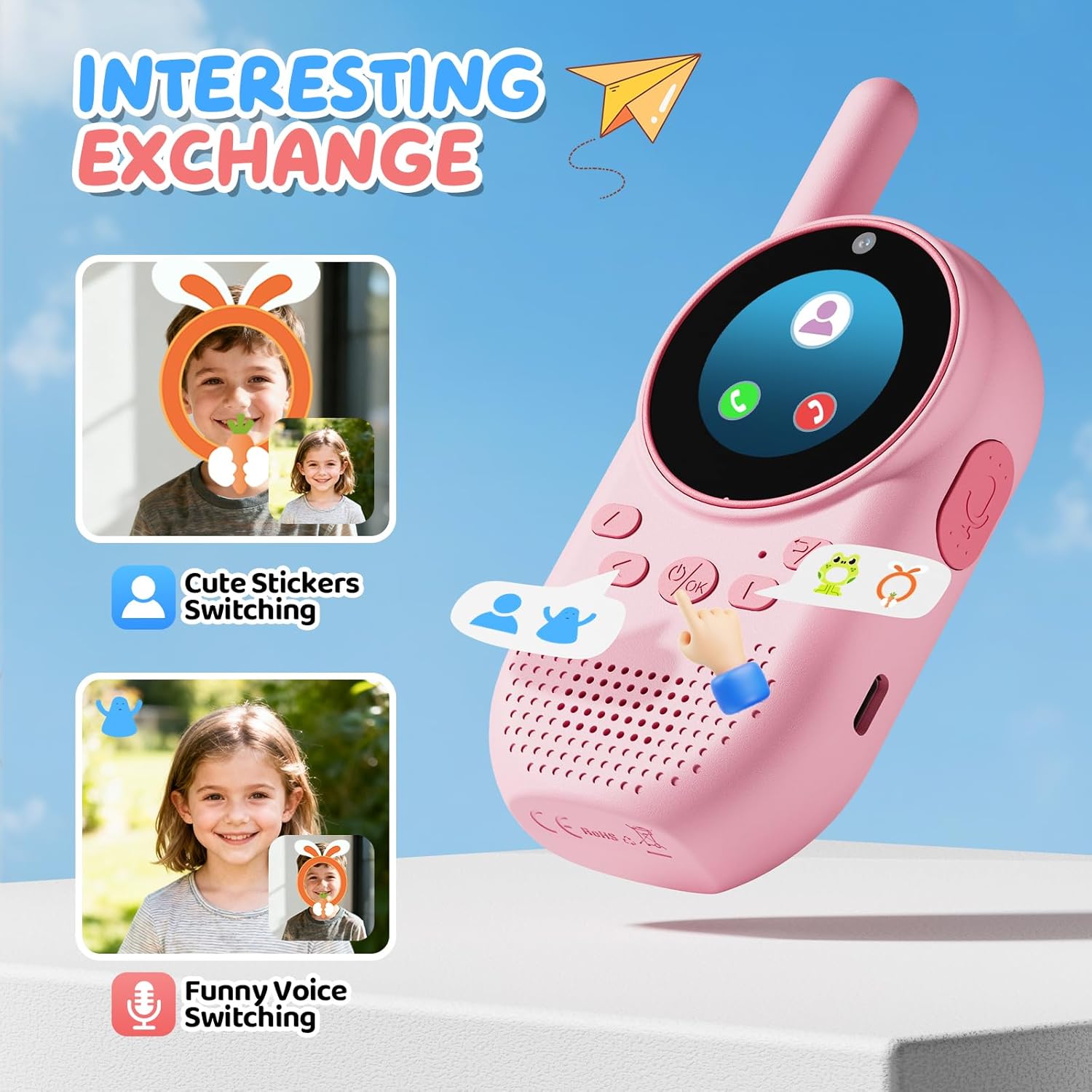 Video Walkie Talkie Bambini Ricaricabili con Telecamera HD - immagine 5